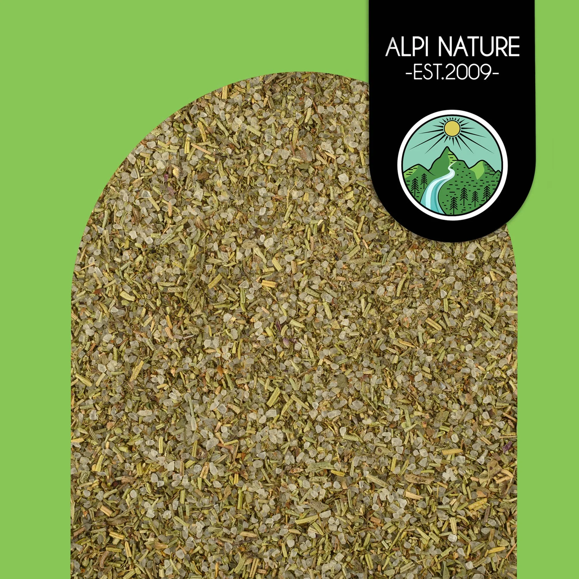 Alpi Nature Ekologiczne Śródziemnomorskie Zioła i Przyprawy 500g, Sól Ziołowa