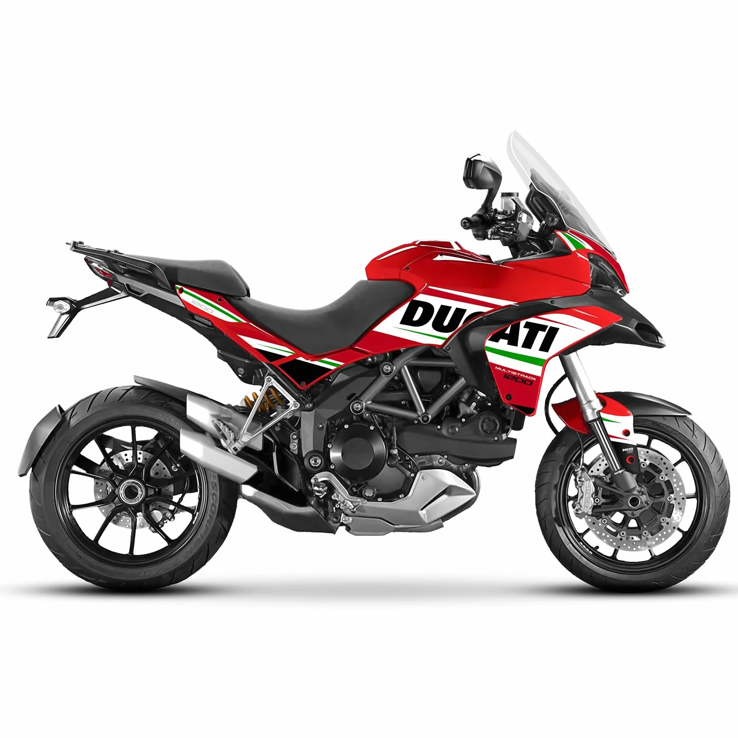 Zestaw naklejek Ducati MULTISTRADA 1200 2010 – 2014 FS-MULTI10-14 (Italy, Red, 2010-2012)