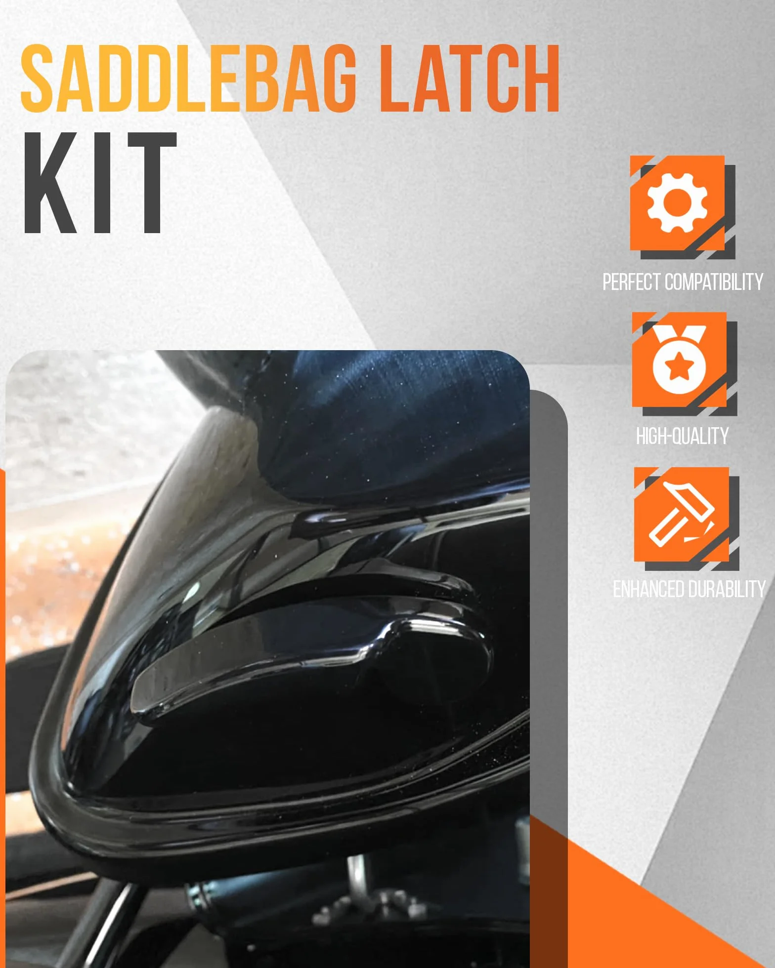 Czarne aluminiowe podnośniki pokrywy torba siodłowa zestaw zatrzaskowy dźwignia uchwytu kompatybilna z Harley Davidson 2014-2023 Touring Street Glide, Road King, Road Glide, Electra Glide