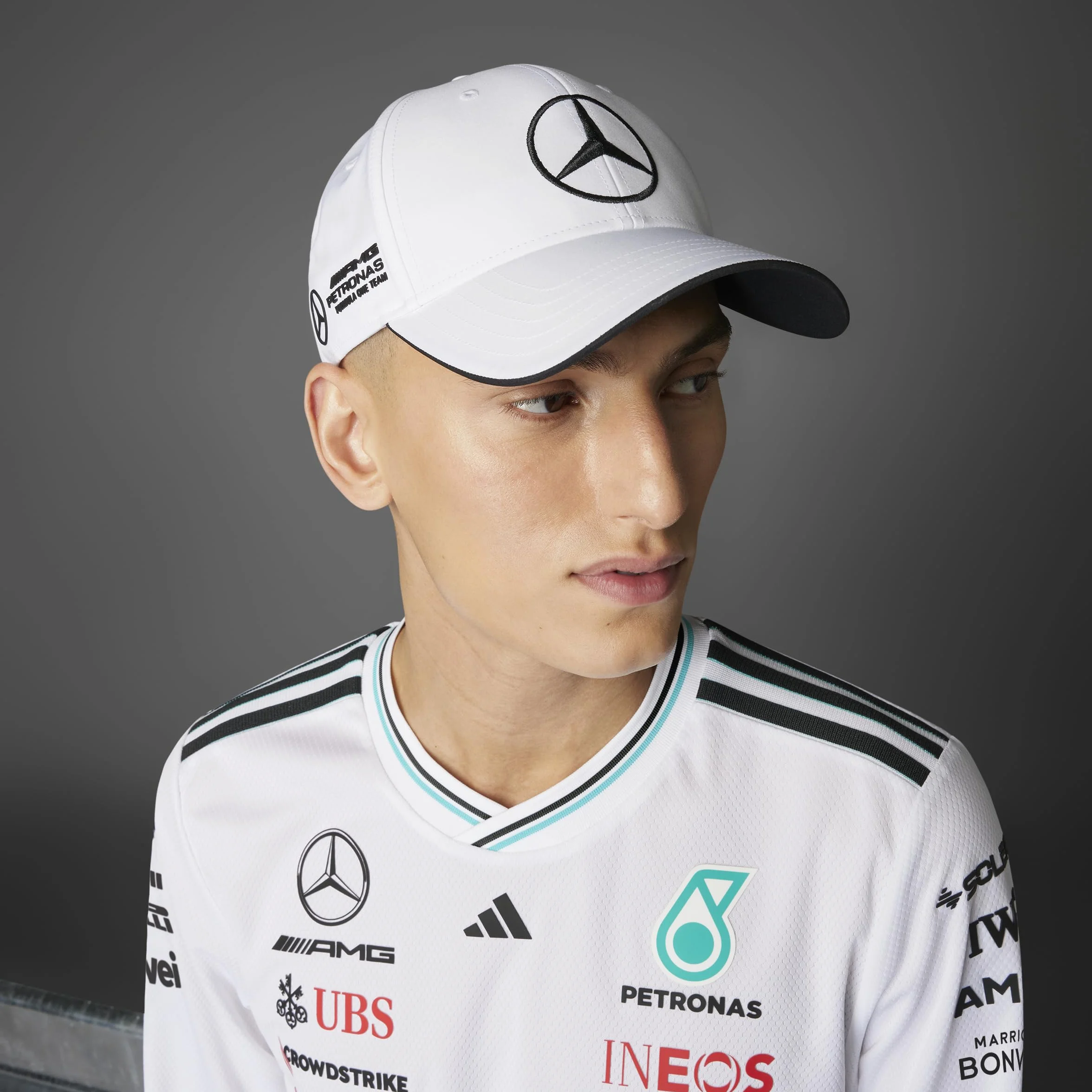 adidas Uniseks MERCEDES - AMG PETRONAS FORMULA ONE TEAM DRIVER CAP, white/black, L