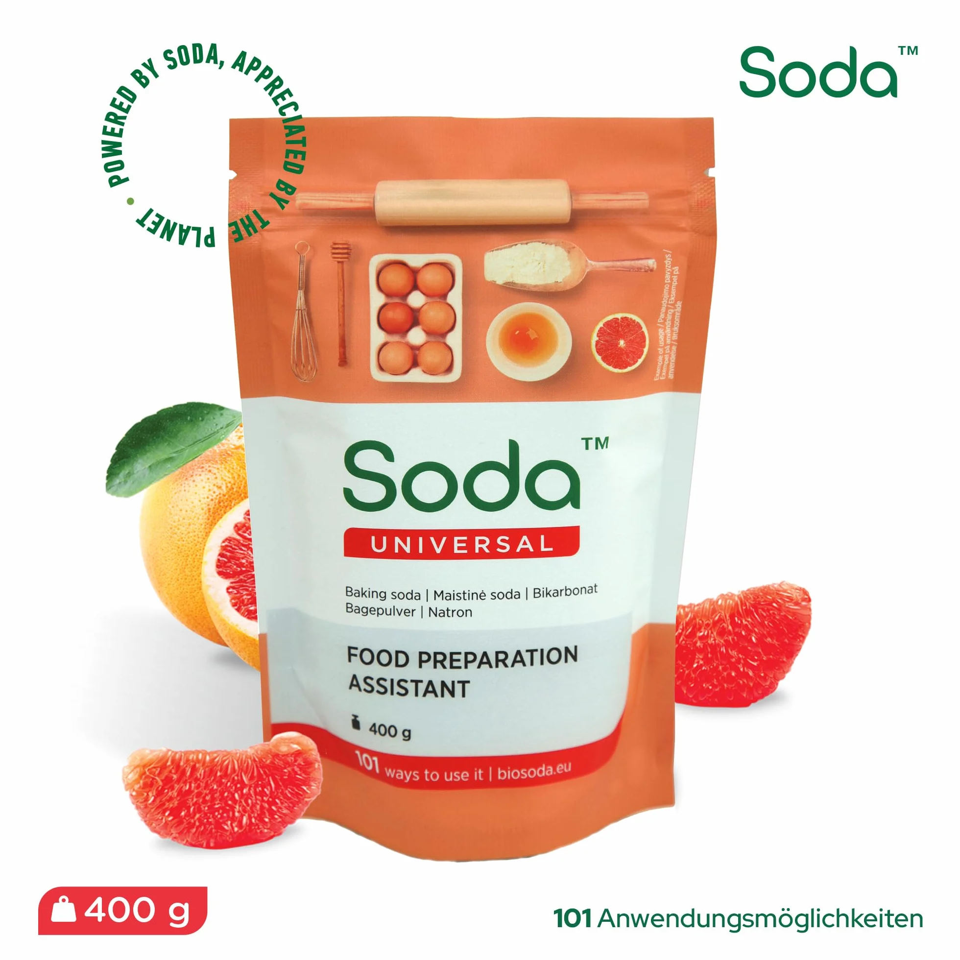 Soda do pieczenia 400 g (8 sztuk, 3,2 kg) do czyszczenia owoców, omletów, zmiękczania mięsa