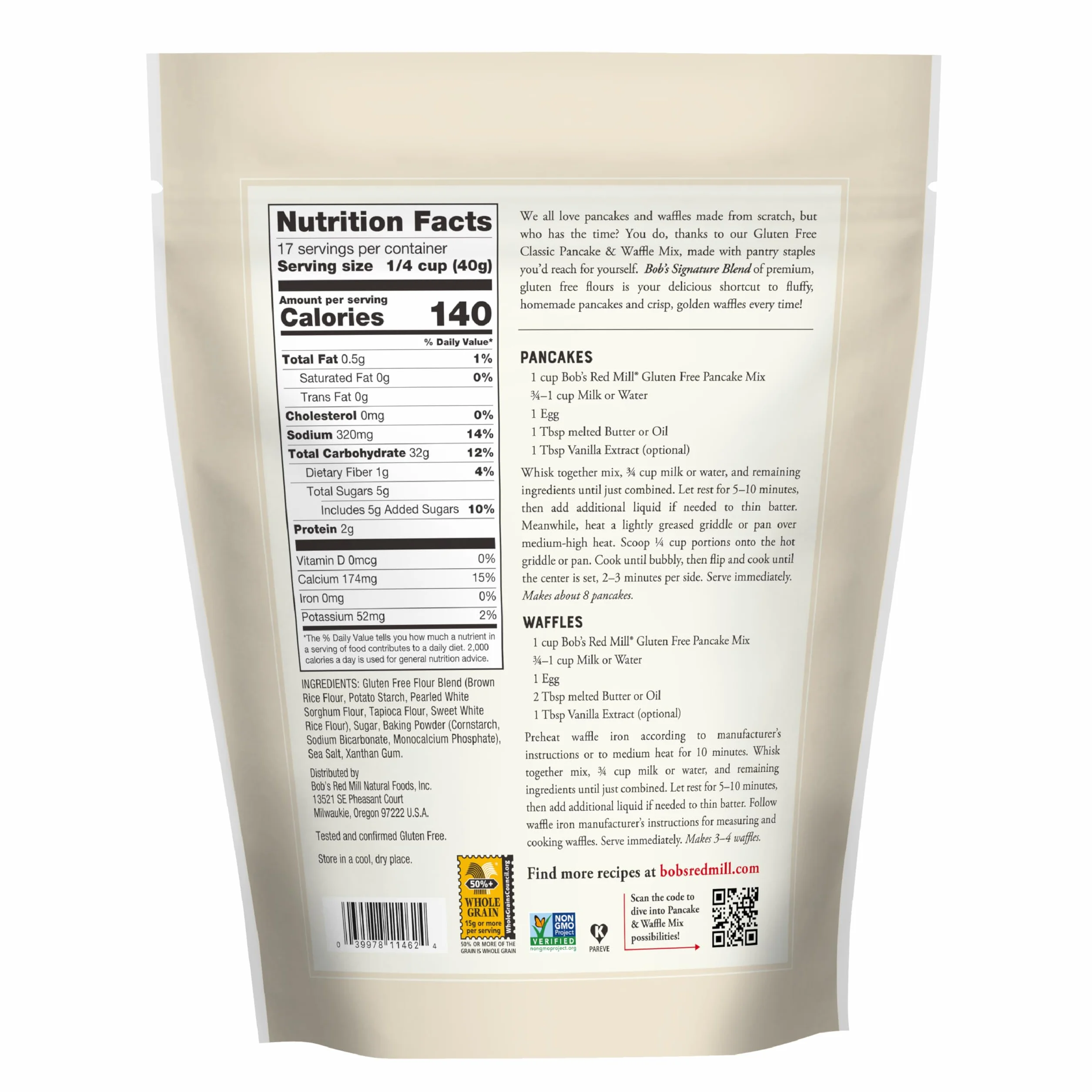Bob's Red Mill Gluten Free Pancake Mix 24 Ounce