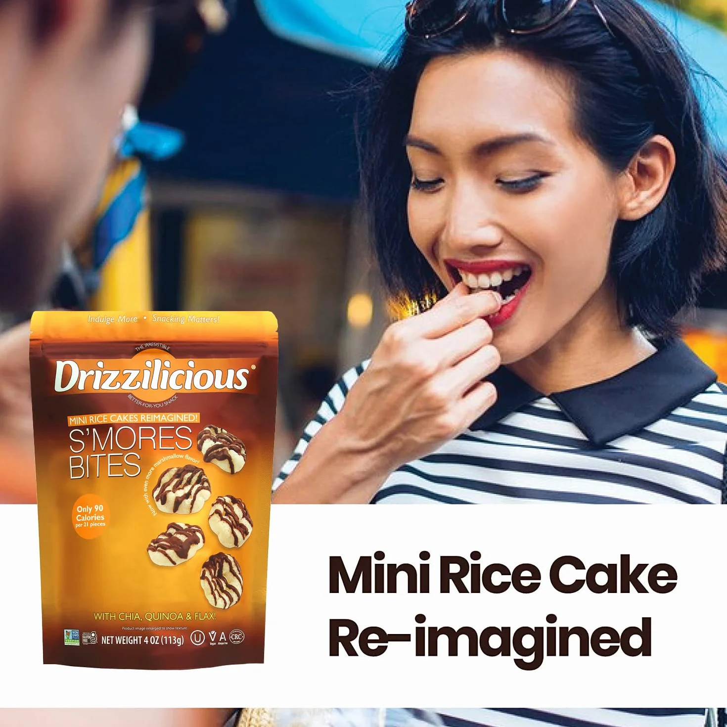 Drizzilicious S'Mores Mini ciasta ryżowe z ciemną czekoladą mżawka 113 g