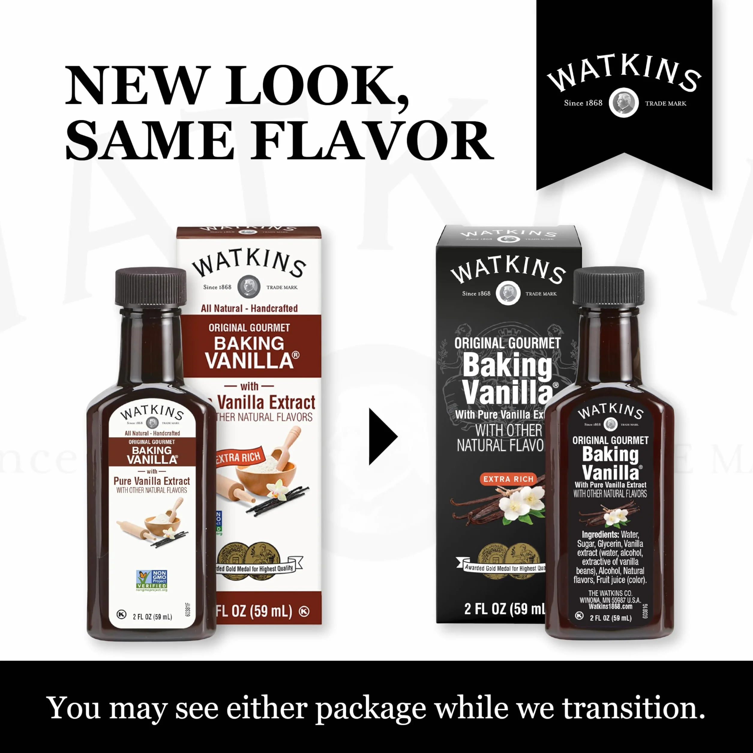 Watkins All Natural Original Gourmet Backvanille z czystym ekstraktem, butelka 59 ml, 1 sztuka