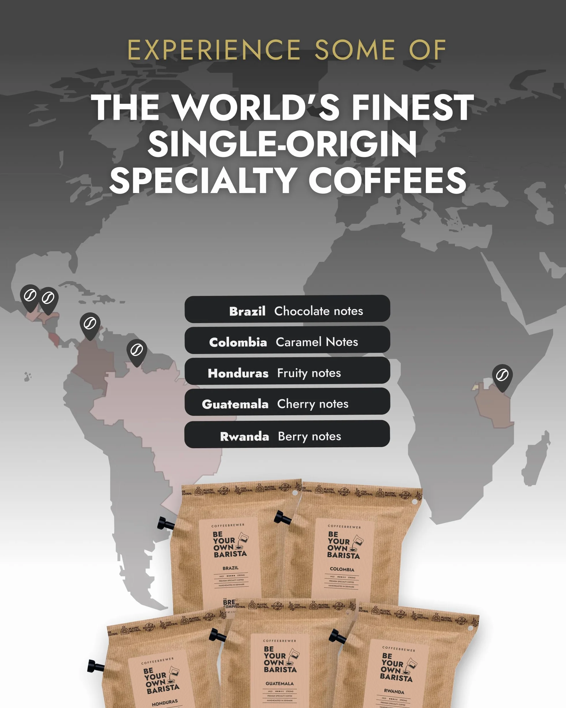 Kaffee Geschenk Set 5 Single Estate Spezialitäten Bio Kaffees Aus Aller Welt Probierset Kaffeeliebhaber