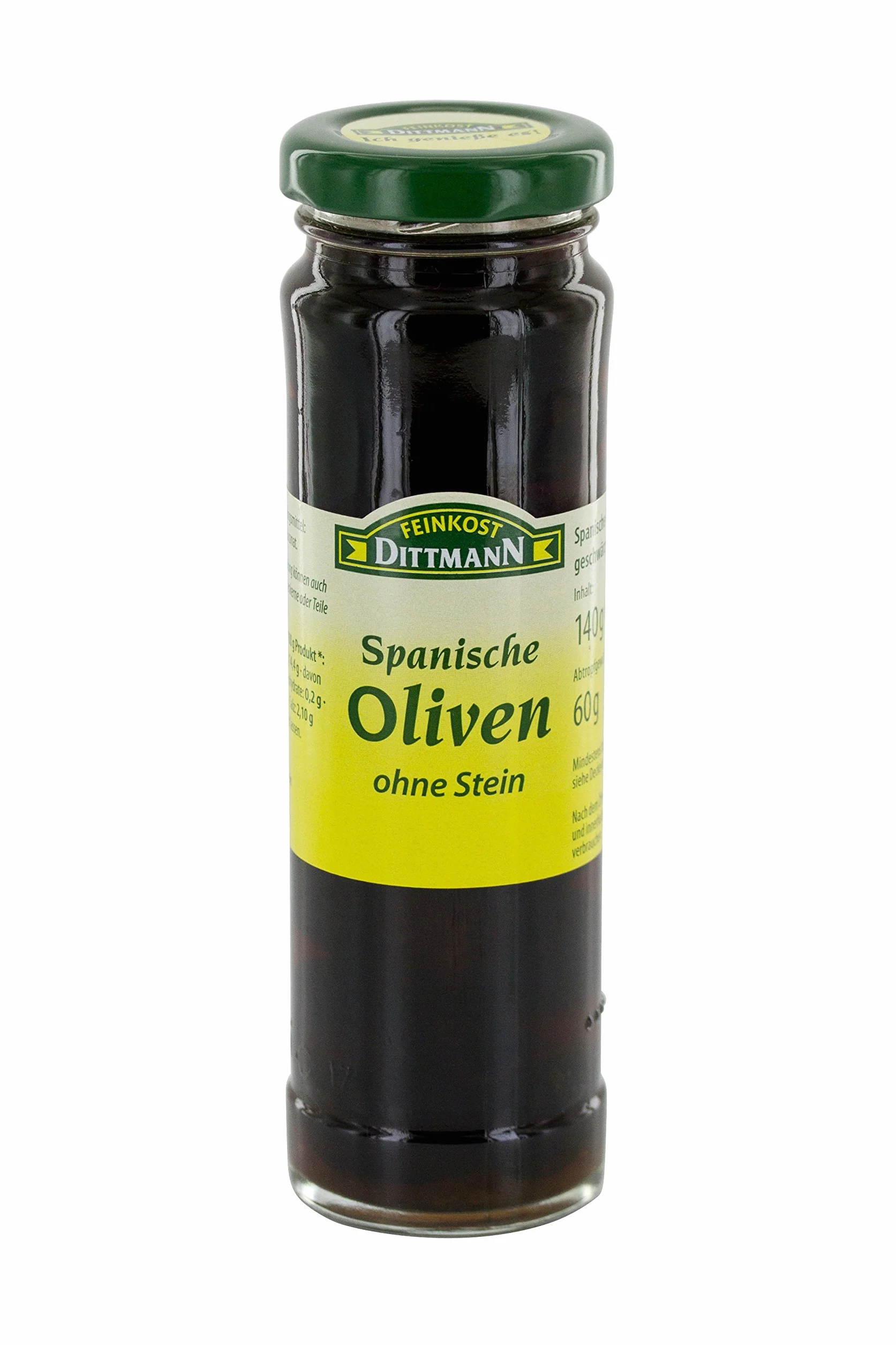 Feinkost Dittmann Hiszpańskie oliwki, czernione, bez kamienia (140 g)