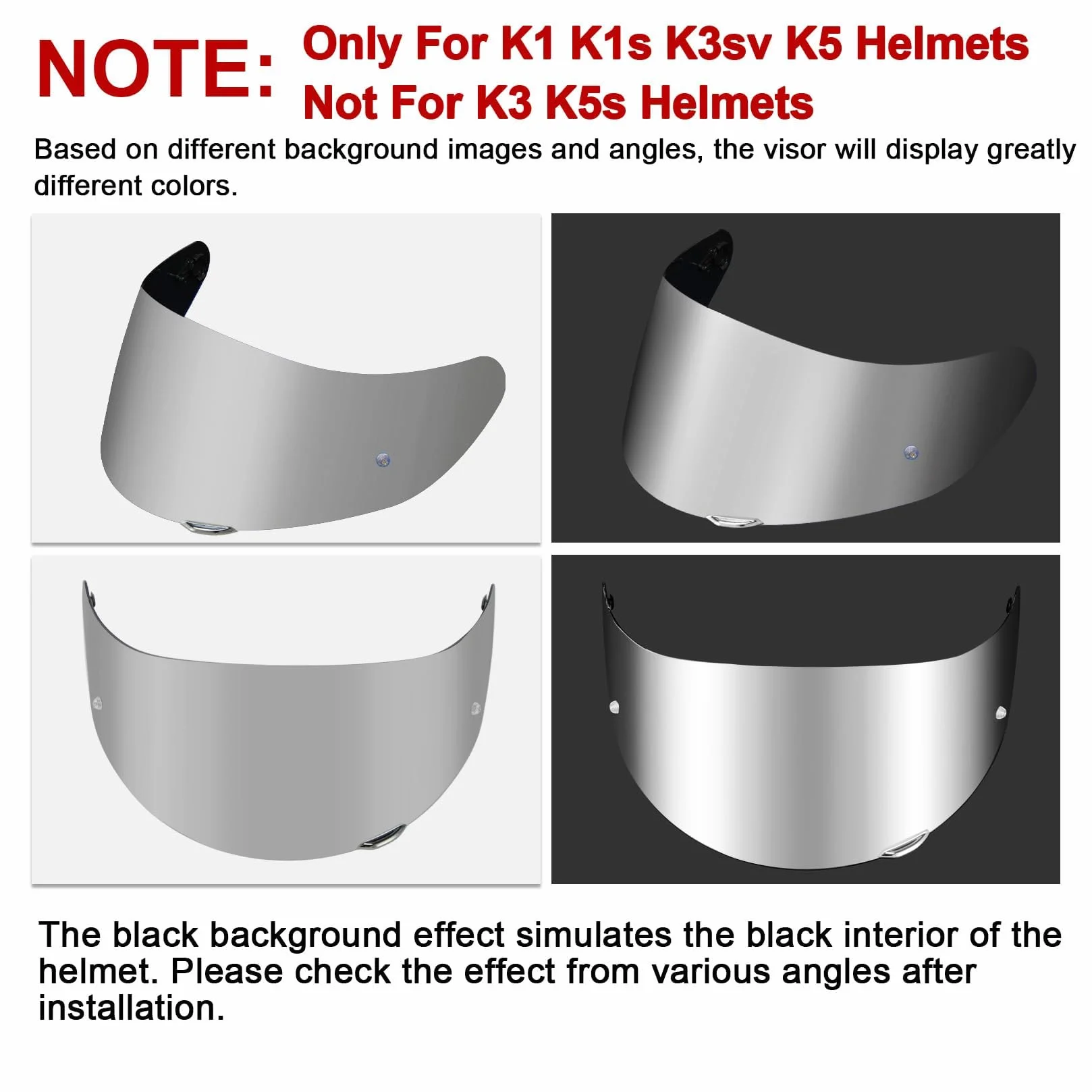 PSLER k1s Helmet Visor Deep Silver-Mirror Replacement for k1 k1s k3 sv k5