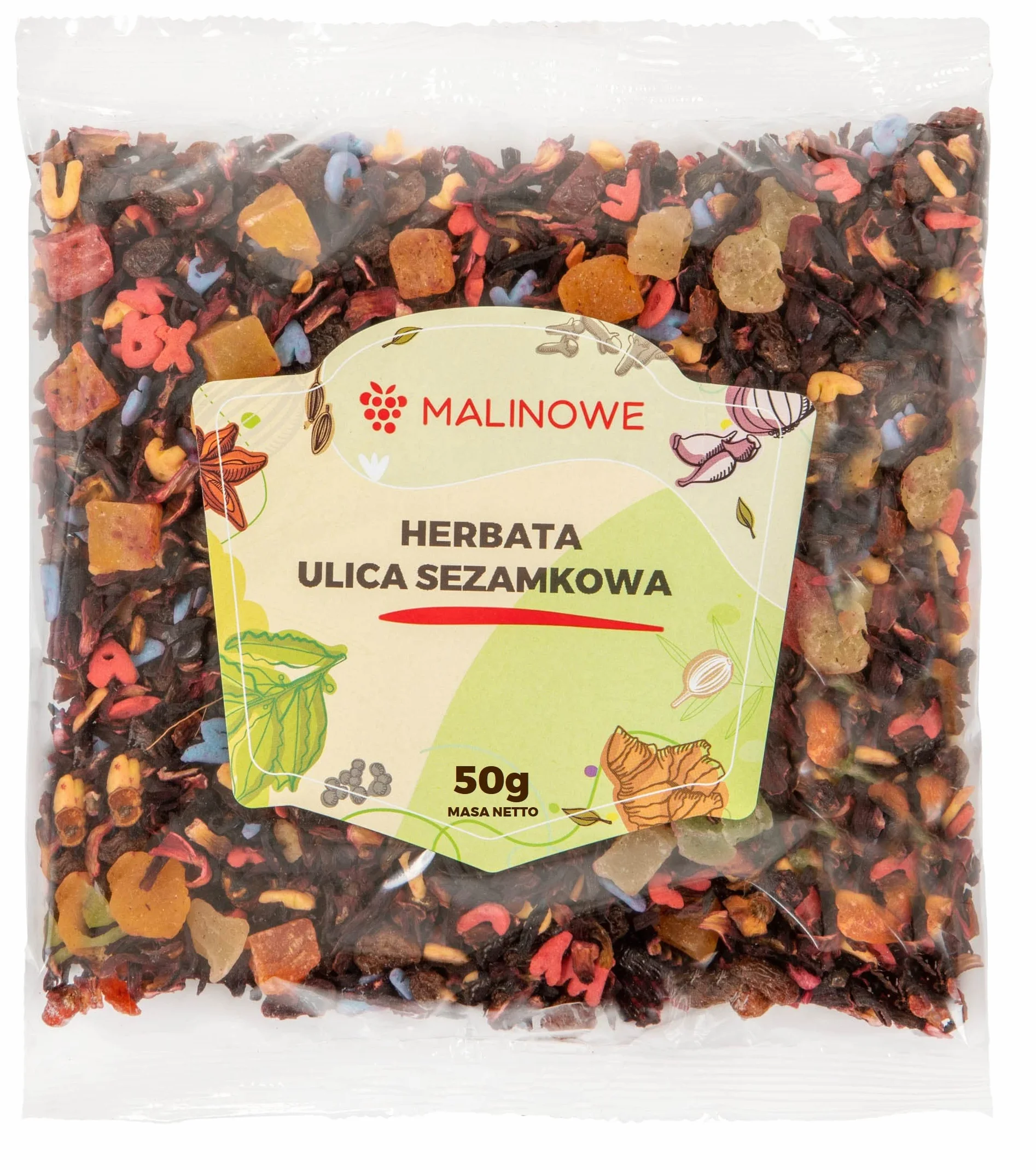 Herbata Owocowa Malinowa Papaja Ananas 50g