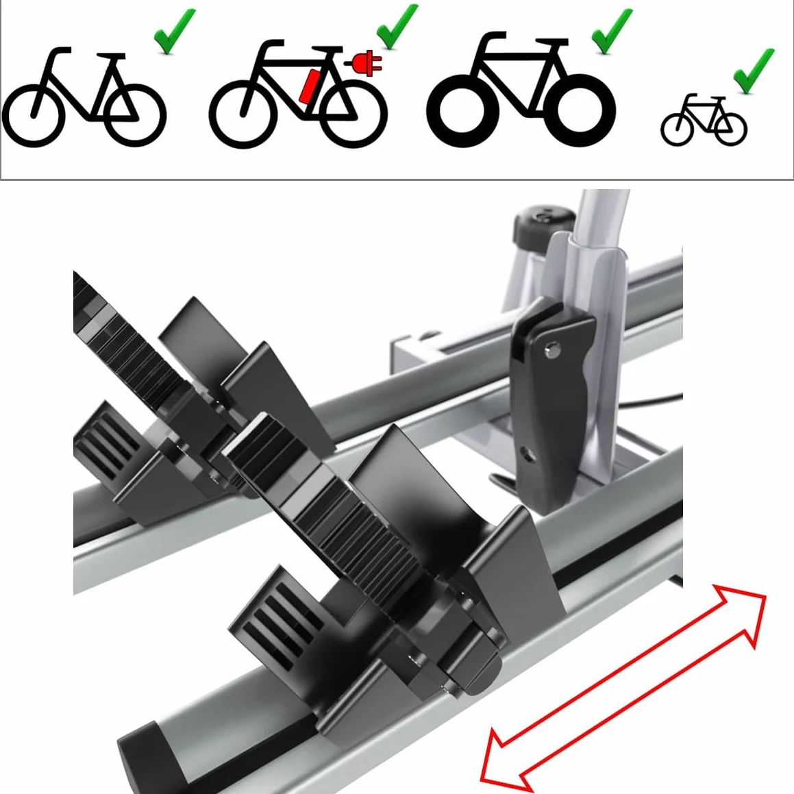 AHIRO4 bagażnik rowerowy na 4 rowery, składany, zamykany, ze stali i aluminium