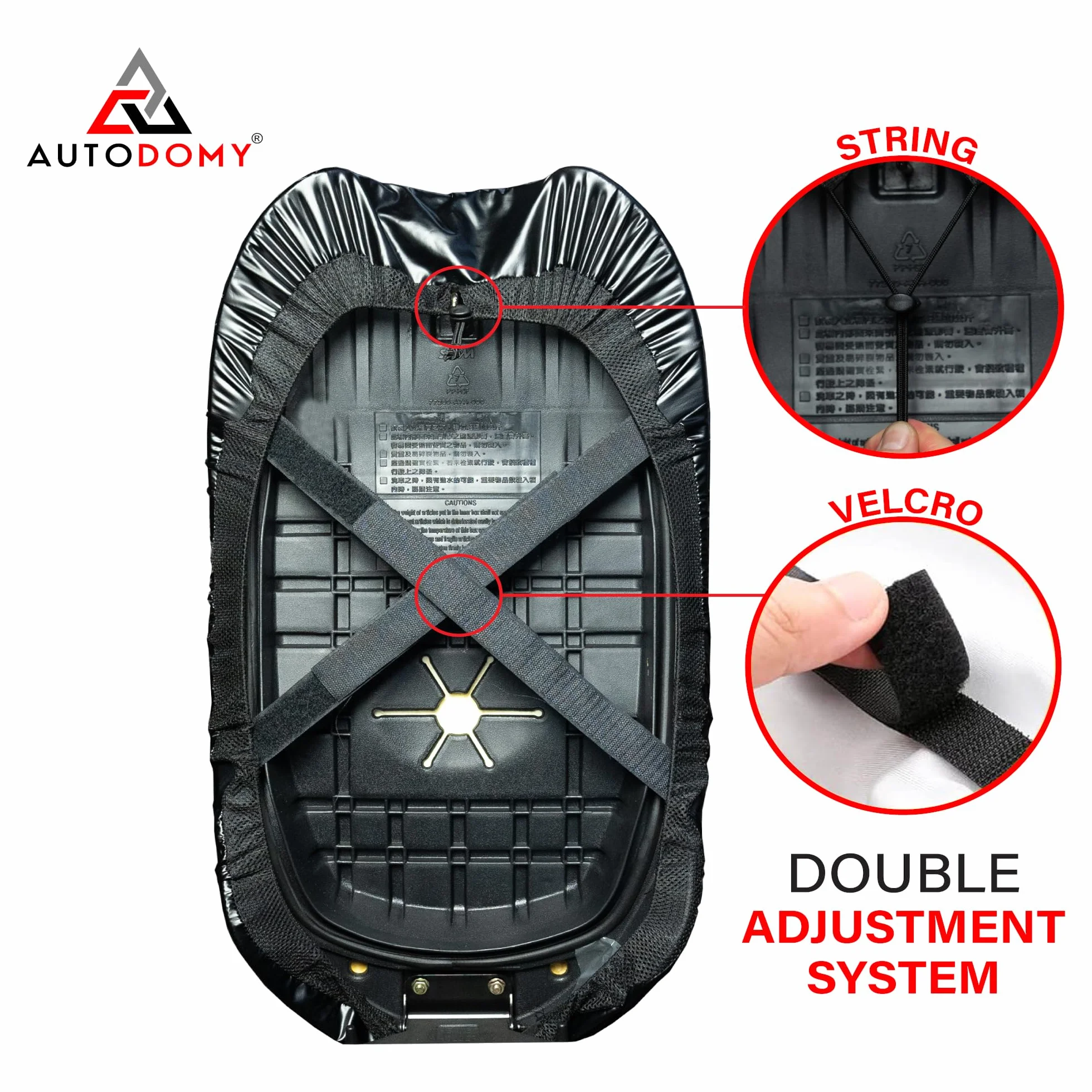 Autodomy Motocykl Seat Case Universal Waterproof Anti Scratch Dla siedzeń od 90 do 110 cm | Posiada Ochronę Przed Słońcem i Deszczem | Obowiązuje dla Wszystkich Rodzajów Motocykli (XL)
