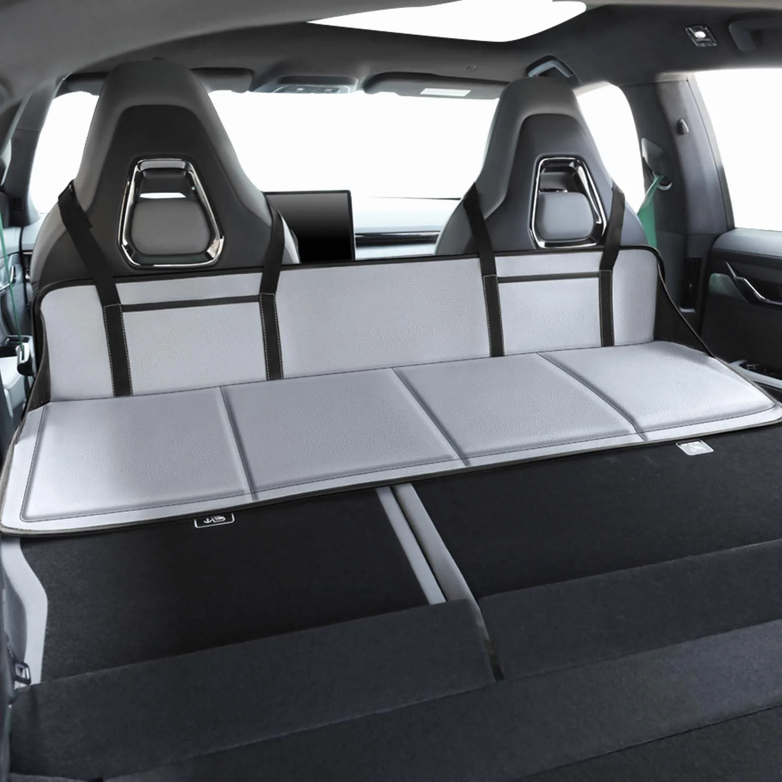 (czarne) niezbędne akcesoria kempingowe do SUV-a z płaskim bagażnikiem, np. dla Tesla Model Y, RAV4, CRV, X-Trail, Outback
