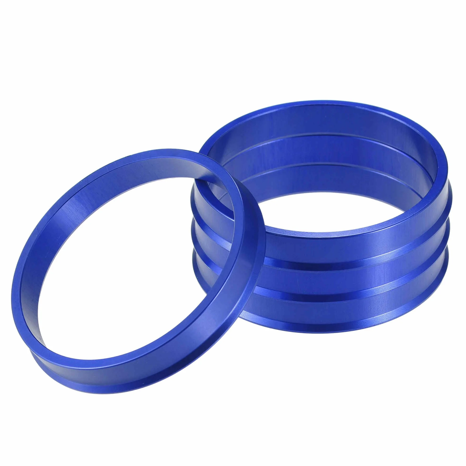 A ABSOPRO Pierścienie środkowe do obręczy samochodowych OD 72,6 mm do ID 67,1 mm niebieskie pierścienie środkowe ze stopu aluminium (zestaw 4 szt.)