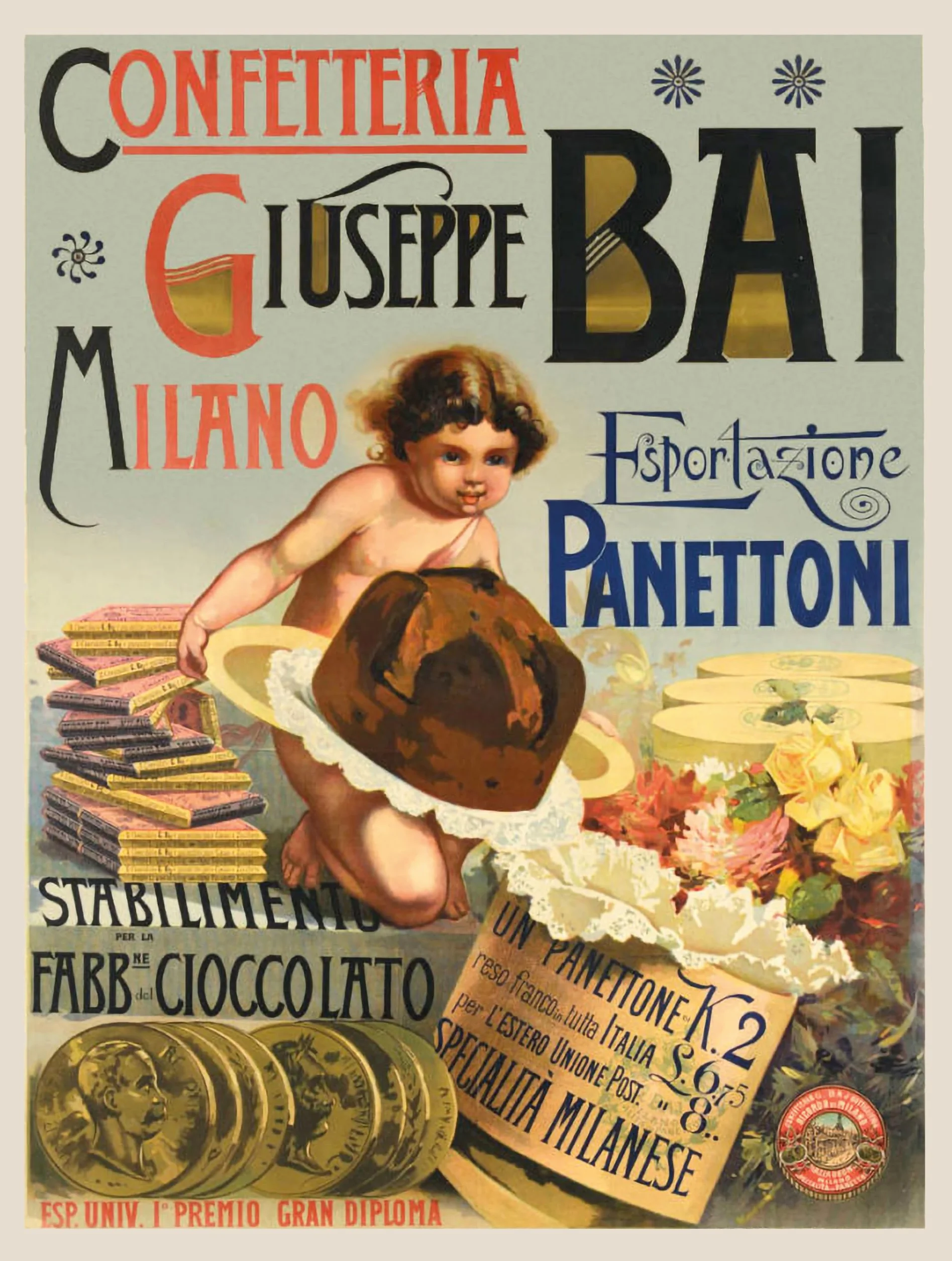Panettone Baj Antica Milano 1 kg w XIX-wiecznym kapeluszu z książeczką historyczną