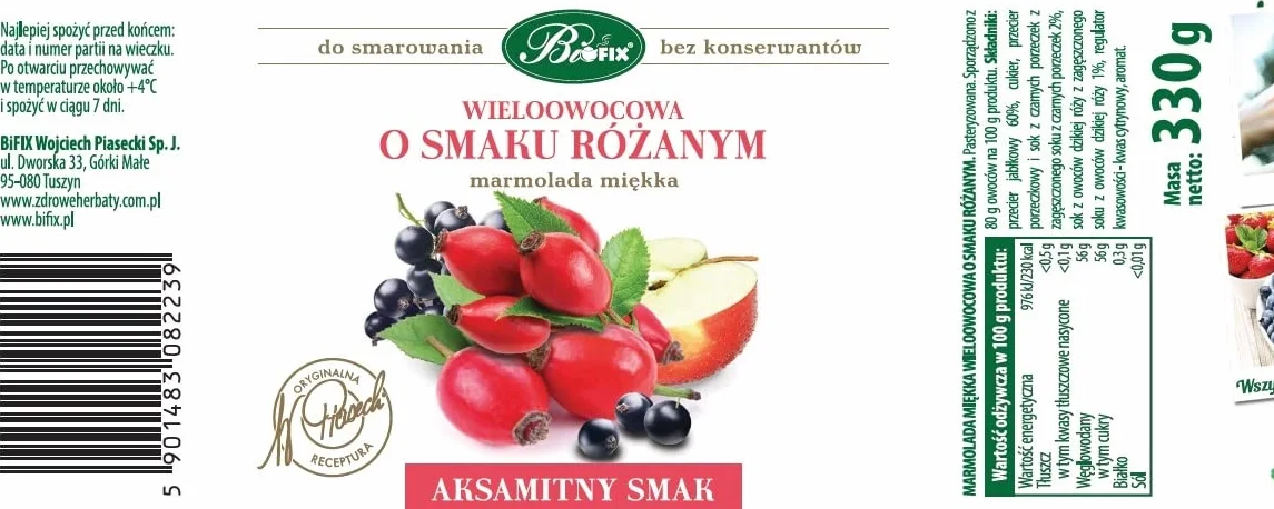 Bi fix MARMOLADA O SMAKU RÓŻANYM miękka wieloowocowa