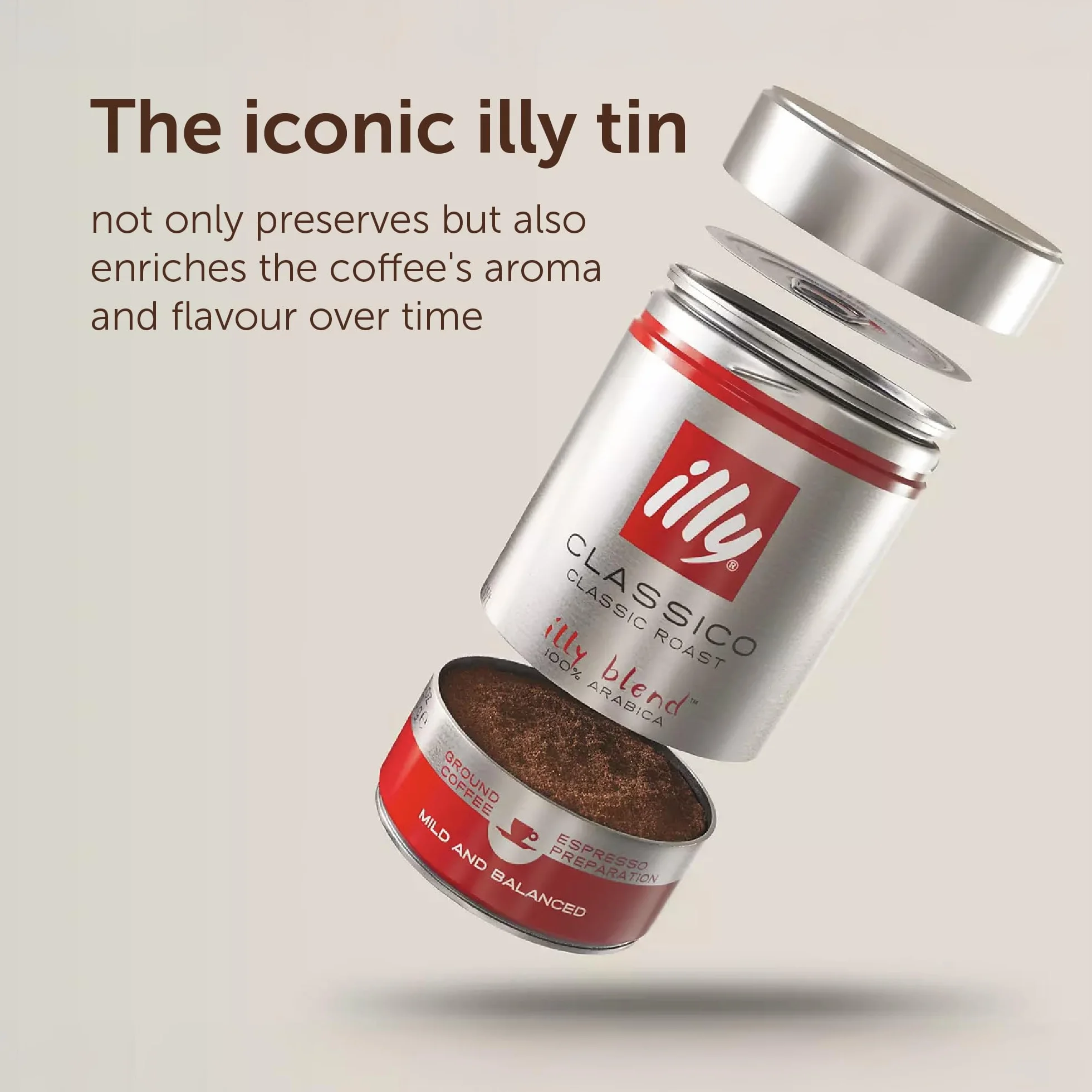 Illy Cafe mielona espresso Classico, 100% arabica - pudełko 250g