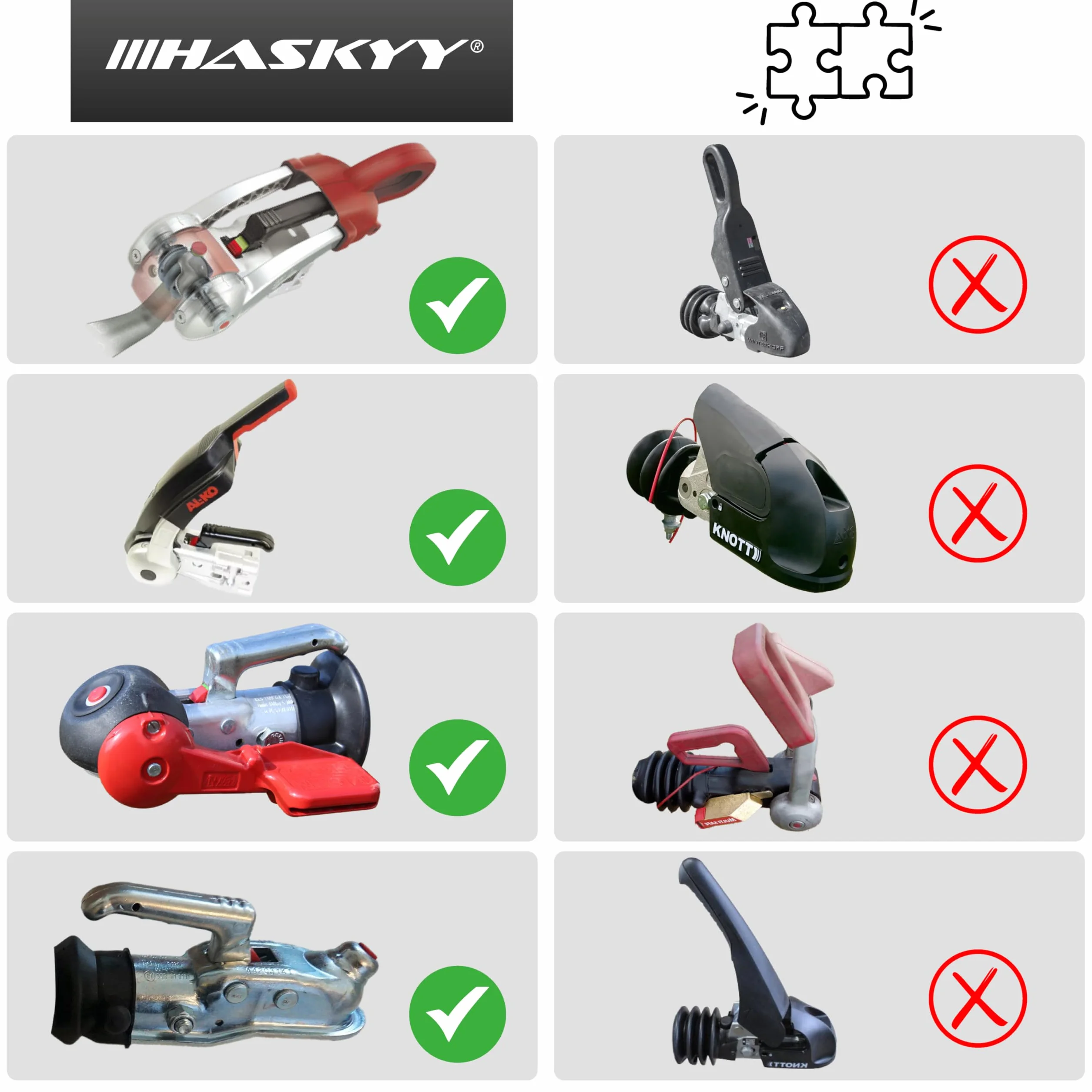 HASKYY Zabezpieczenie przed kradzieżą zamek do przyczepy kempingowej Premium zabezpieczenie skrzynki Hitch Lock Safety wraz z 3 kluczami zamek sprzęgła