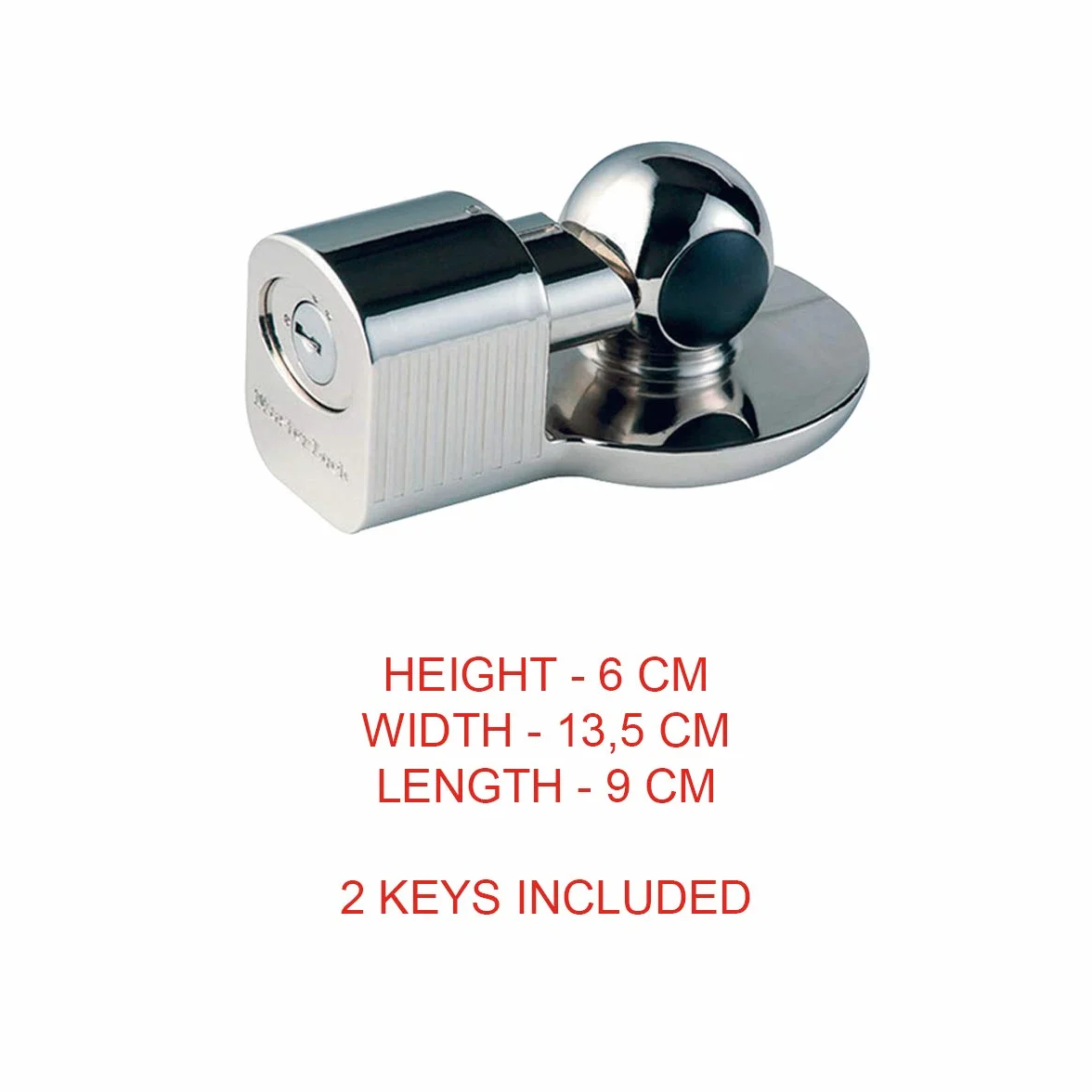 MASTER LOCK Wytrzymały zamek holowniczy, uniwersalny zamek hakowy, aluminiowy, zewnętrzny, 60 x 135 x 90 mm