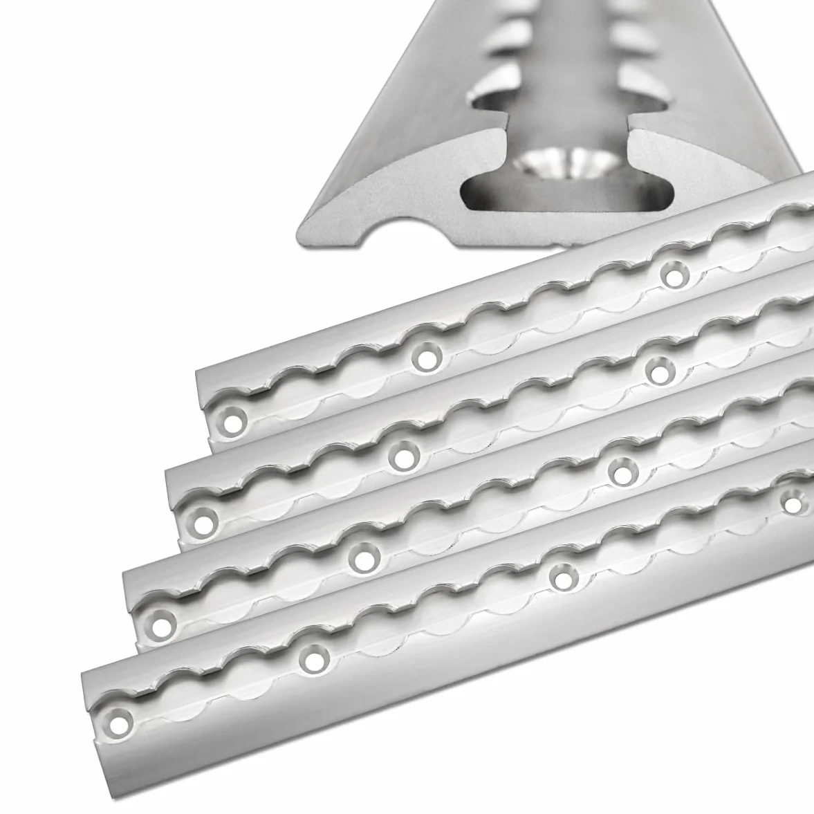 4 x aluminiowa szyna lotnicza 1 m, półokrągły profil nadaje się do przyczep, samochodów osobowych, ciężarowych, kamperów, przyczep kempingowych, warsztatów itp.
