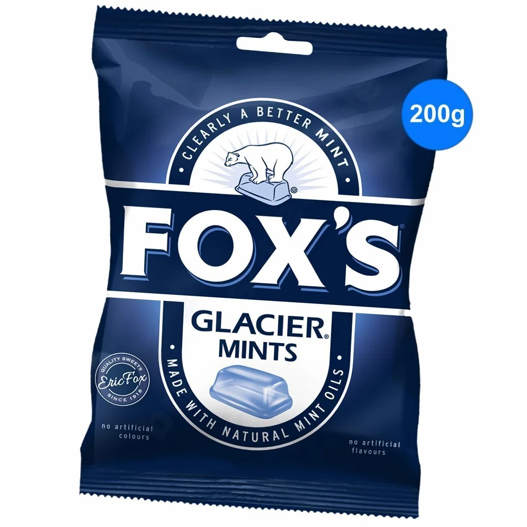 Fox's Glacier Mints 200 g – cukierki z naturalną miętą pieprzową