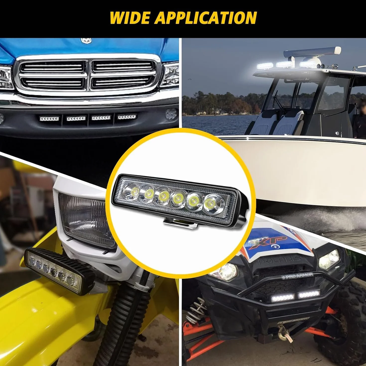 Willpower 4 reflektory robocze LED, 6 cali, 18 W, reflektor LED, 12 V, do samochodów, koparek, przyczep, traktorów, ciężarówek, SUV-ów, offroadów