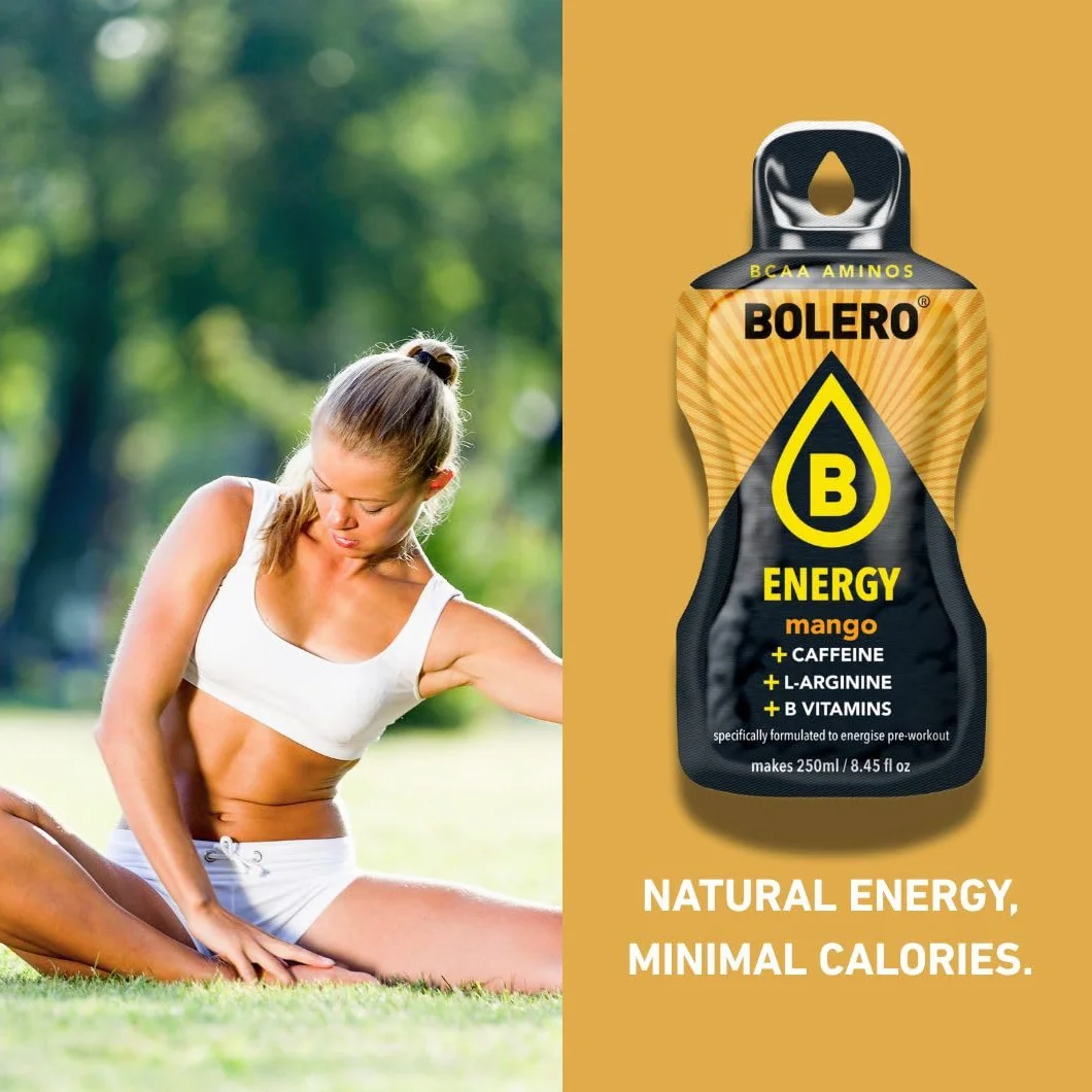 Bolero Energy | Sugar-Free Powder Drink | Vegan & Gluten-Free | For Active Lifestyles (12x7g, Mango)