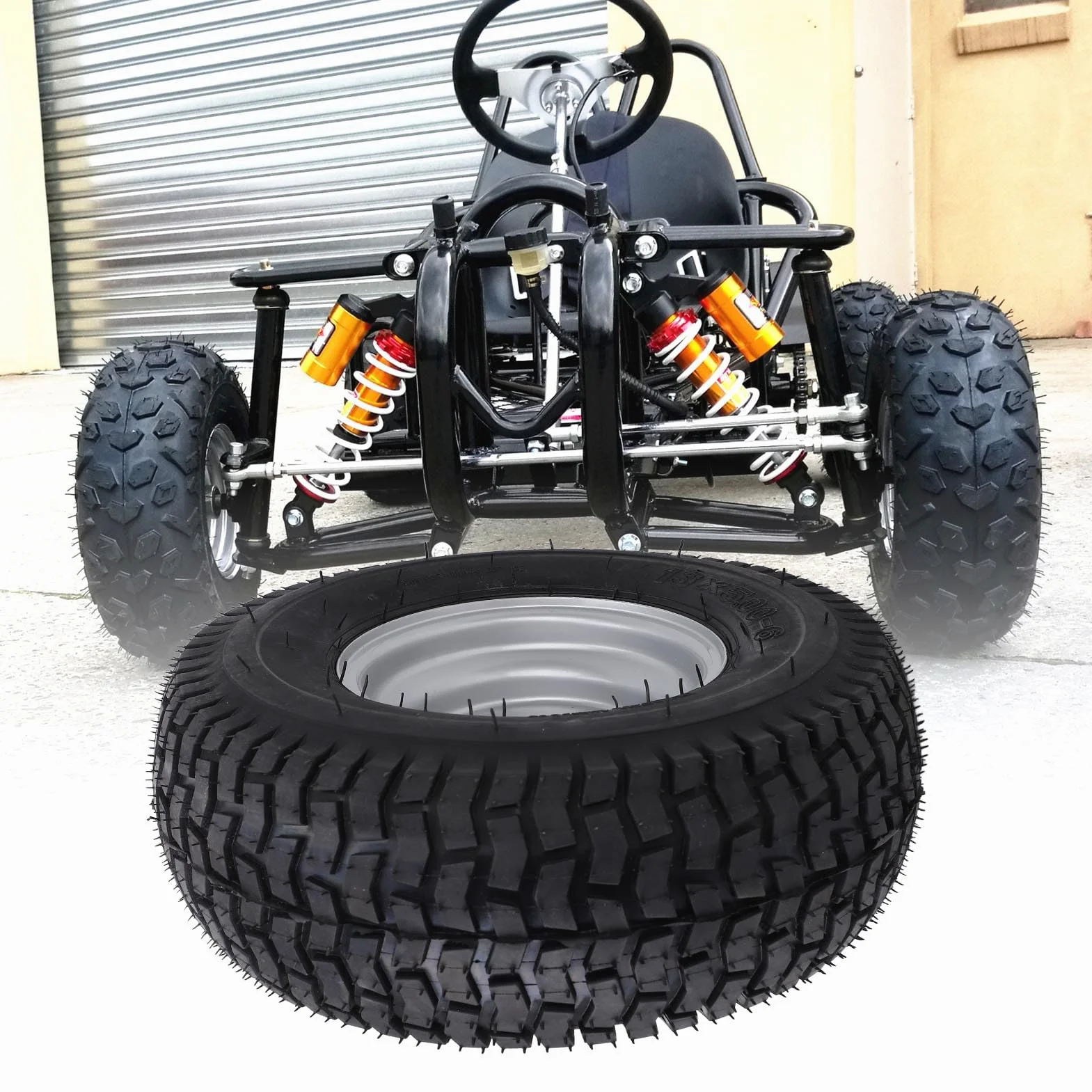 6-calowa Opona ATV, 13x5,00-6 Opona Próżniowa dla ATV Quad Off Road Go Kart Mini Bike Lawn, 13/5.00-6 Opona z Obręczami Pasuje do 6-calowych kół, Aluminium Aluminiowe