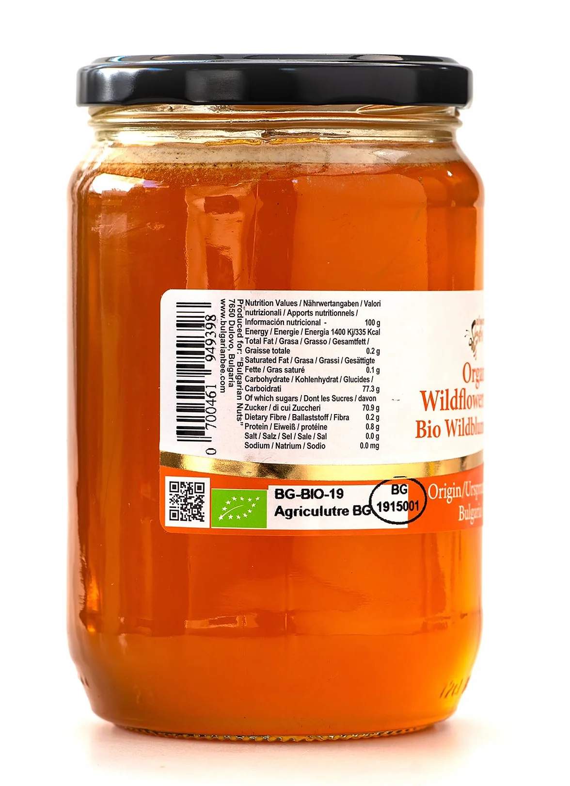 900 g Organiczny surowy miód z dzikich kwiatów, leśny kwiat