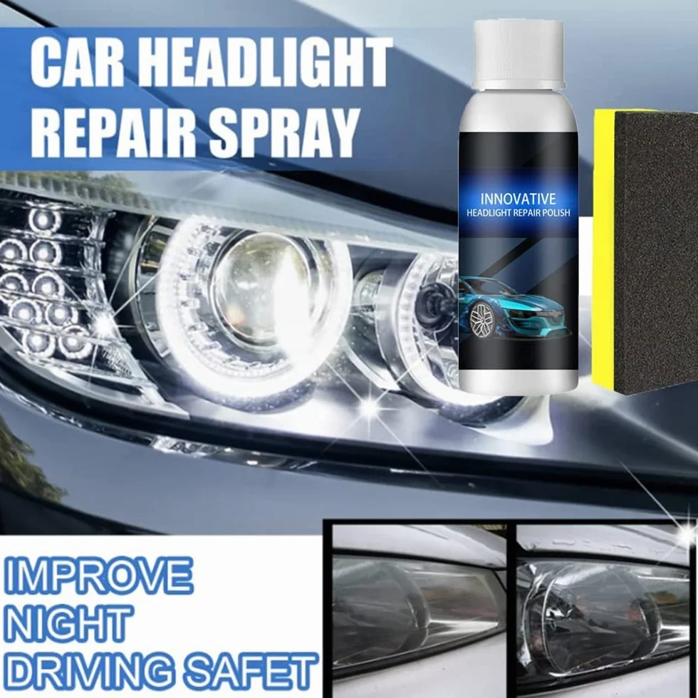 50ml Car Headlight Repair Fluid,2Pcs Headlight Renewal Polish,Car Headlight Polish Kit Scratch Repair Headlight Refurbishing Fluid,Keep Clear Headlight Coating for Car
