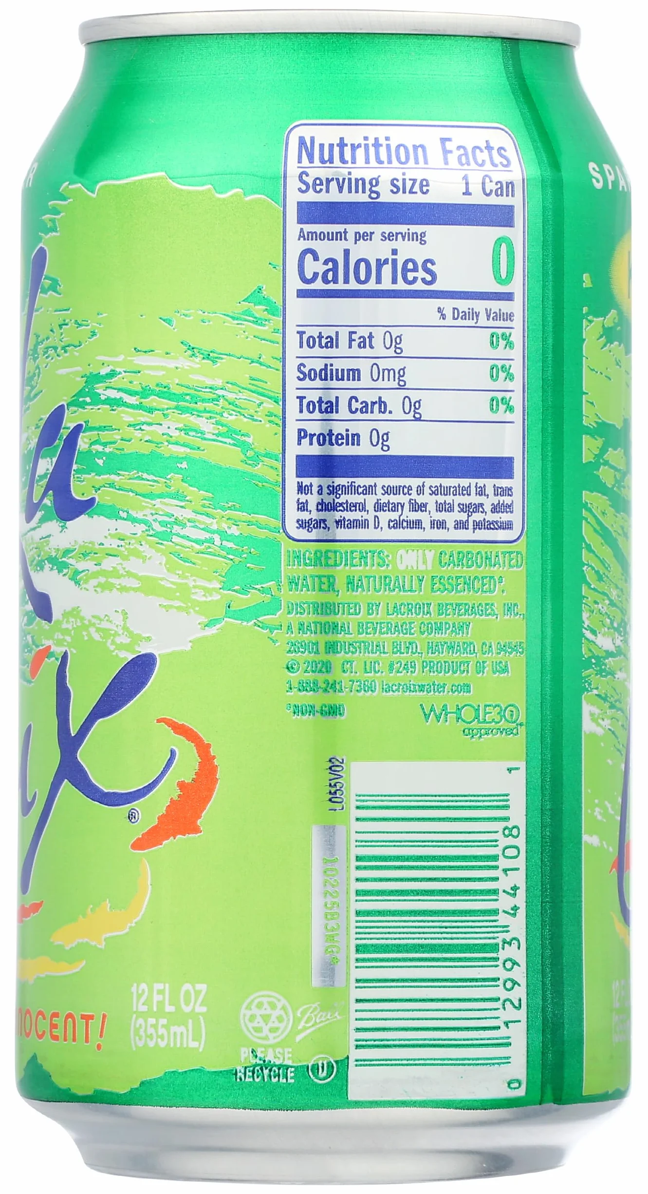 Naturalnie Essenced Key Lime Sparkling Water 355 ml (opakowanie 12 sztuk)