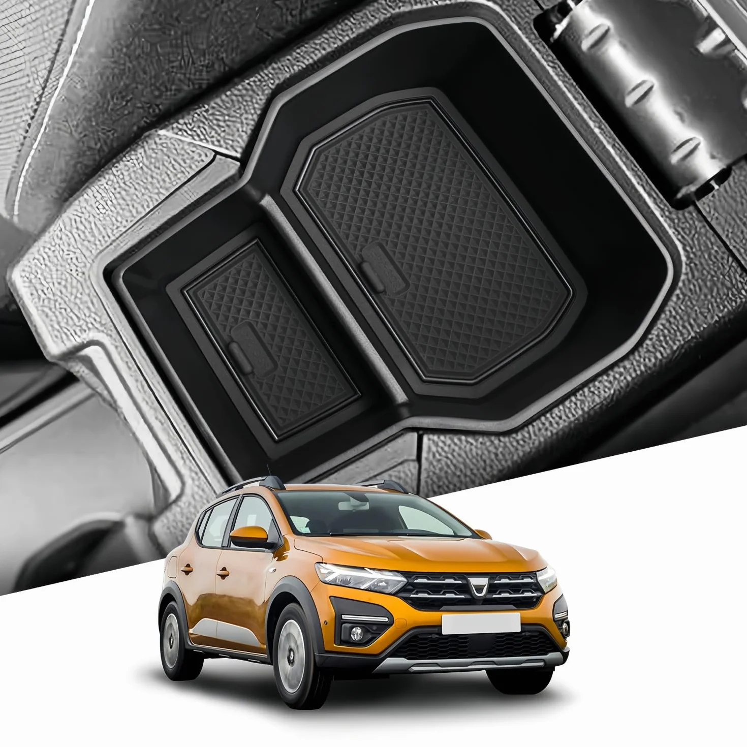 Podłokietnik taca do Dacia Jogger | Hybrid | Extreme 2021-2024/2025, organizer do konsoli środkowej, przedłużenie podłokietnika (czarny)