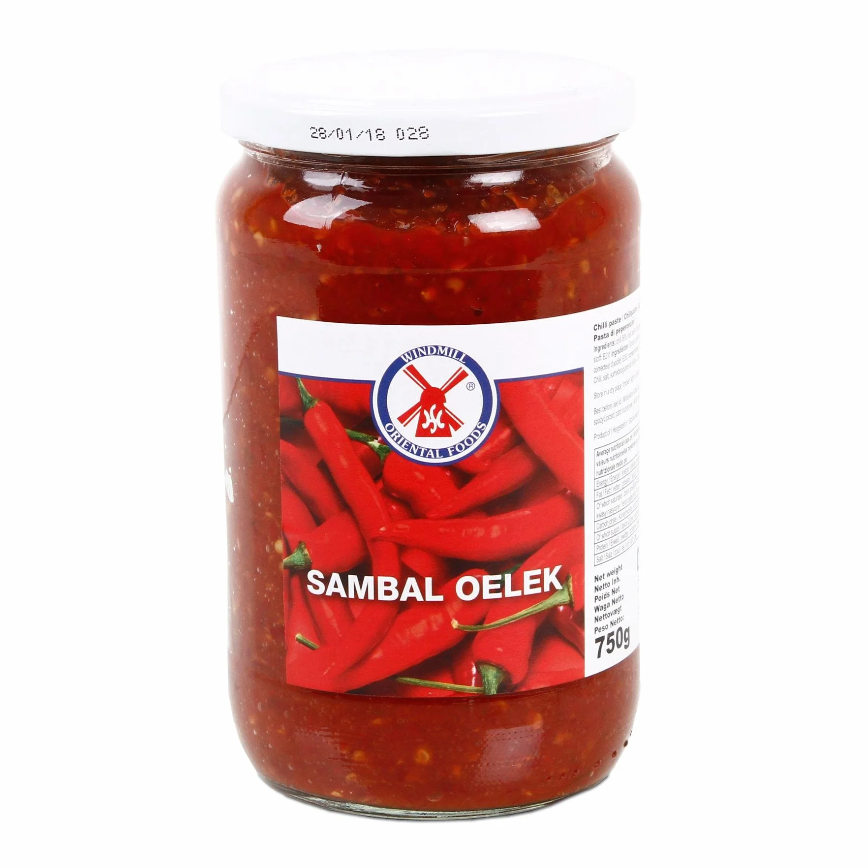 WINDMILL Sambal Oelek 750 g pasta chili
