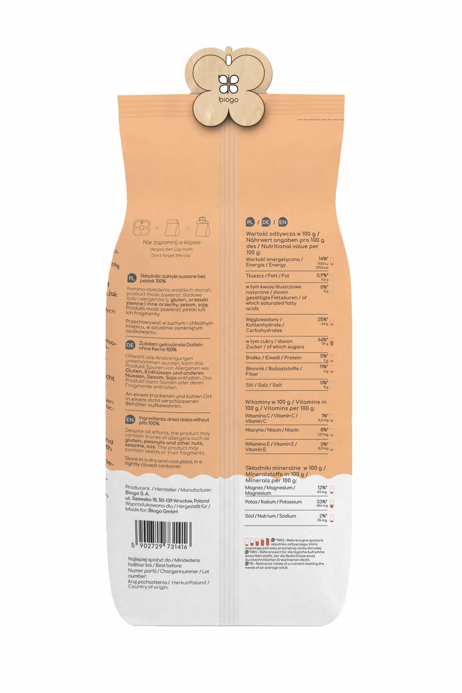 Daktyle suszone BIOGO 1 kg
