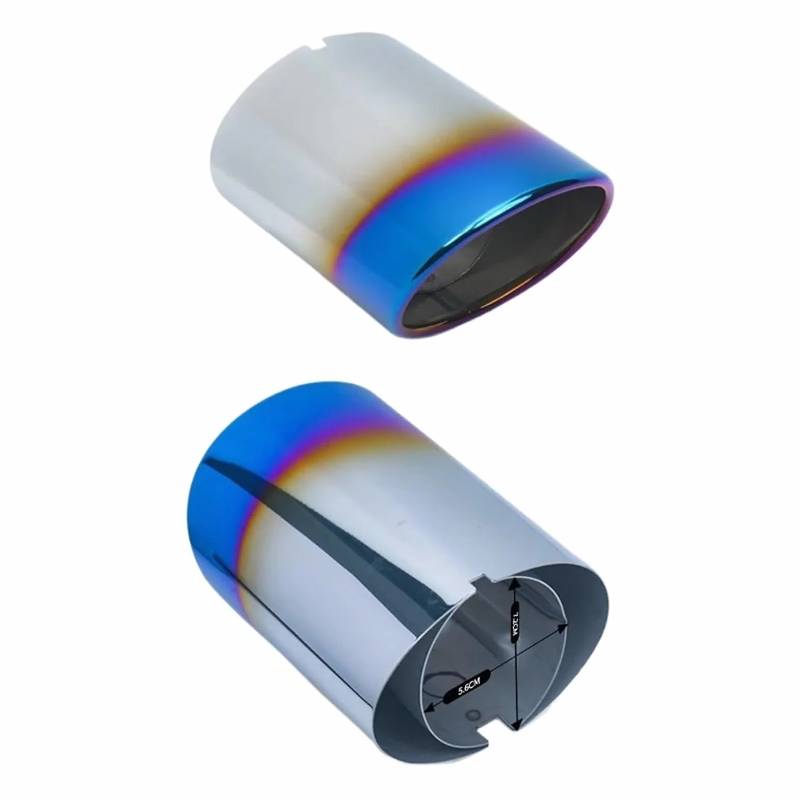 Rura wydechowa samochodu 2PCS 304 końcówka tłumika wydechu ze stali nierdzewnej akcesoria samochodowe do Toyota RAV4 2019 2020 2021 2022 2023 2024(Blue)