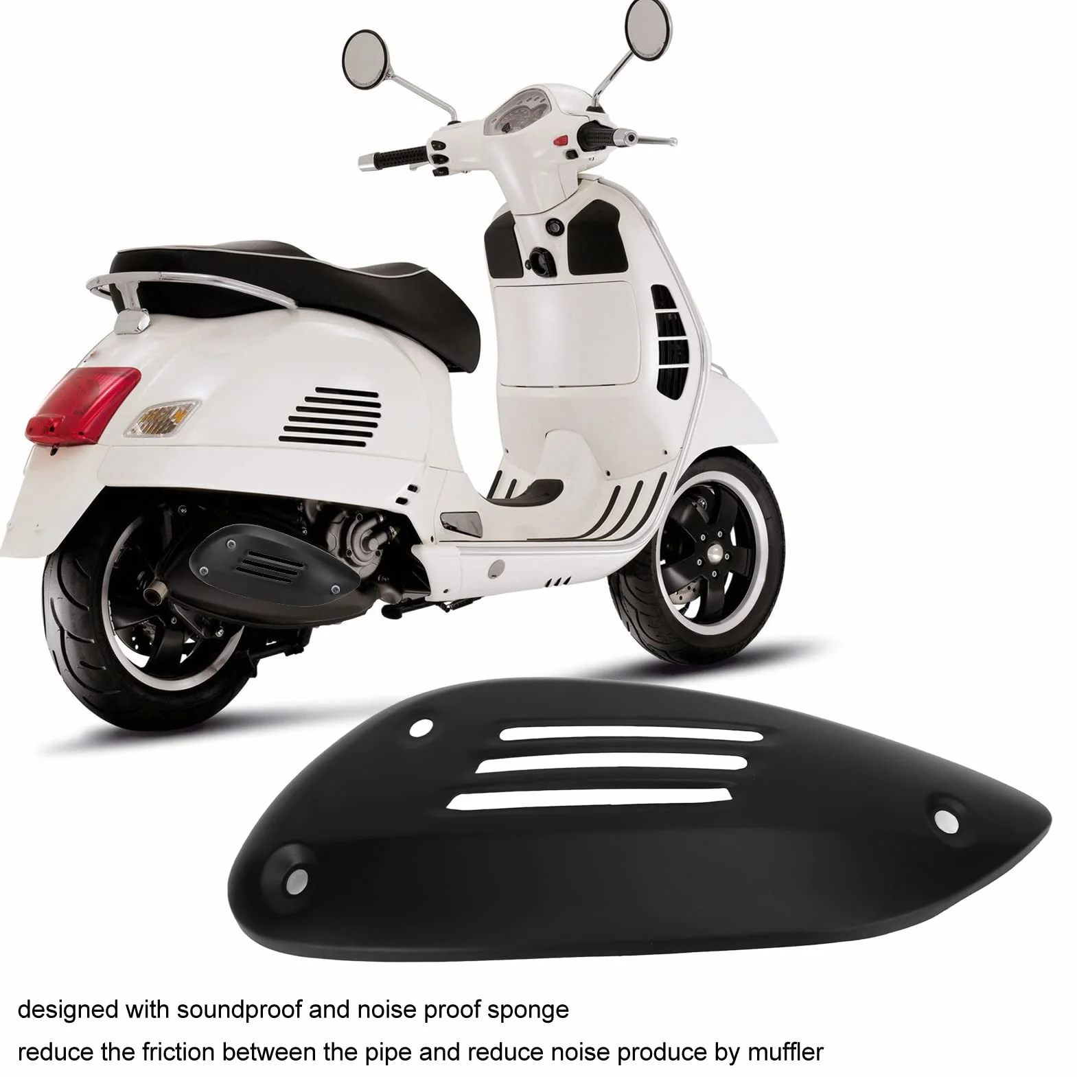 Osłona rury wydechowej dla GTS 125 250 300 GTV Osłona rury wydechowej motocykla osłona rury wydechowej ze stali nierdzewnej osłona obudowy wymiana (czarny)