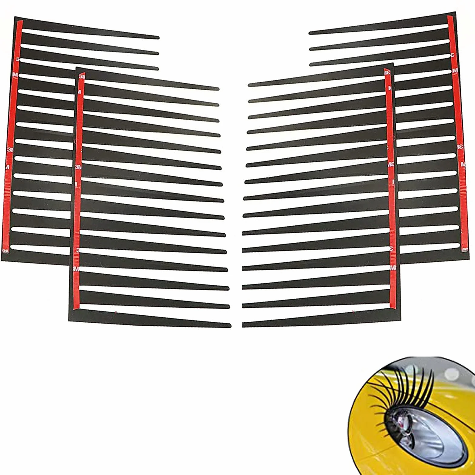 Czarne rzęsy Samochód Rzęsy 3D Naklejka Reflektory Rzęsy Samochód Naklejki Rzęsy Reflektor Samochód Czarny Samochód Rzęsy Naklejki na Naklejki Rzęsy Śmieszne Dekoracje Przednie Lampy Samochód