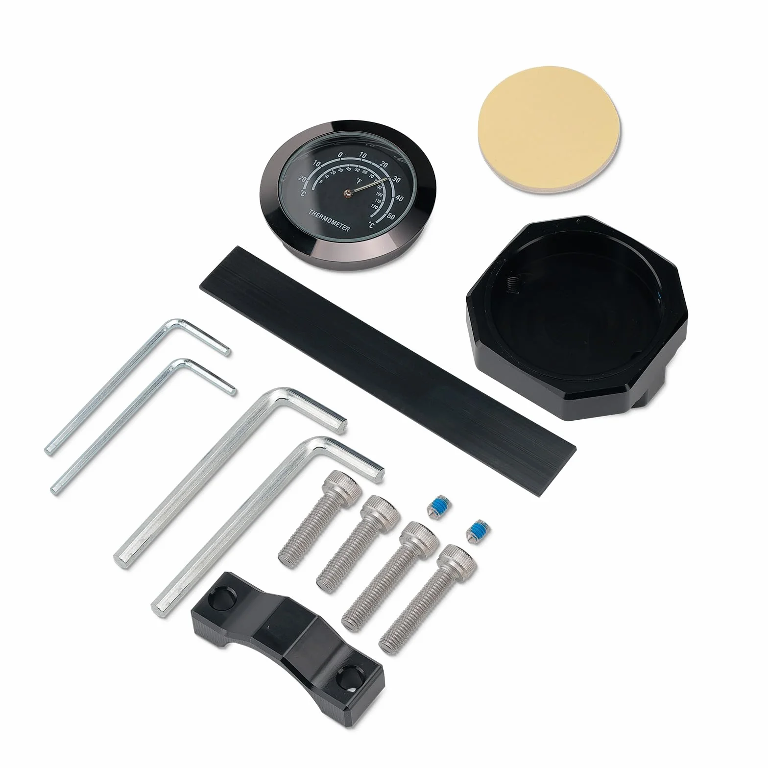 Riloer Termometr do motocykla wodoodporny ze stopu czarny Yamaha Kawasaki