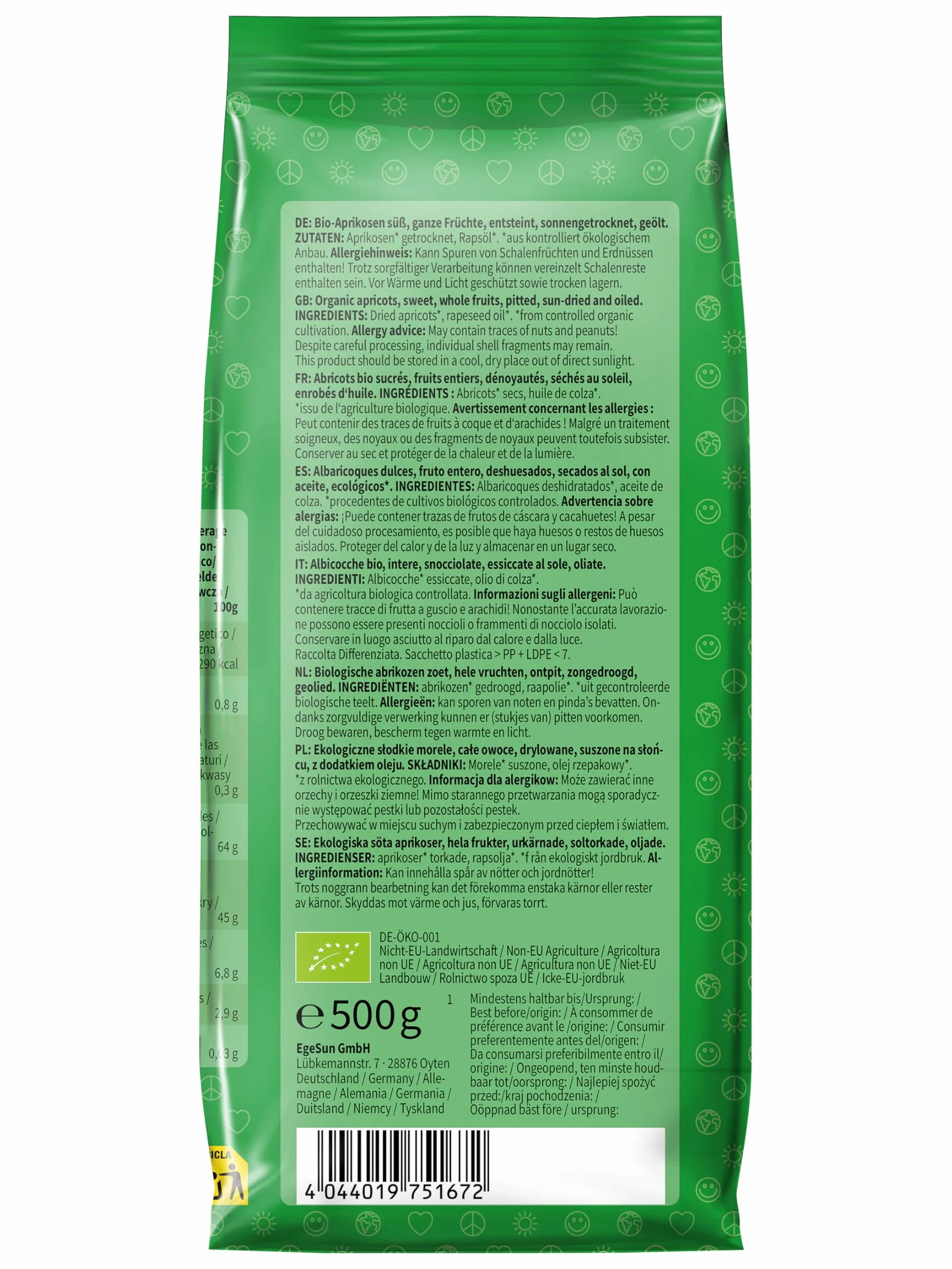 Mundo Feliz Organiczne Suszone Morele Bez Pestek 2 X 500 G