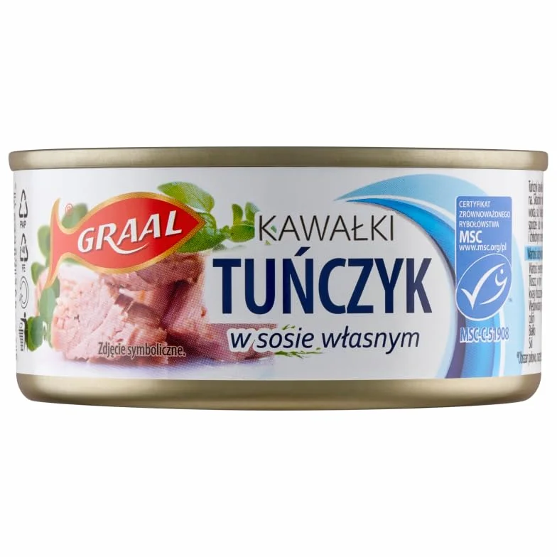 Graal Tuńczyk kawałki w sosie własnym 170 g
