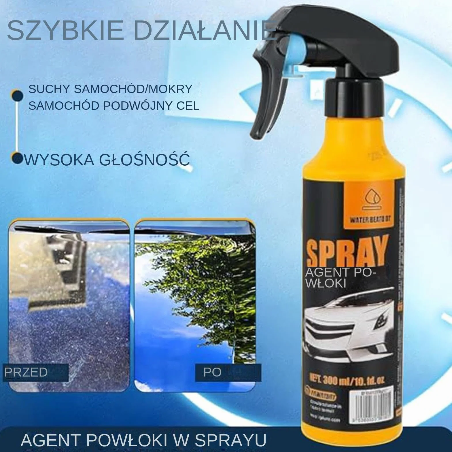 Ceramic Coating Spray 300ml Hydrophobic Nano Car Detailer Glass Paint Shine UV Block Oxidation Protection Automotive Exterior Care