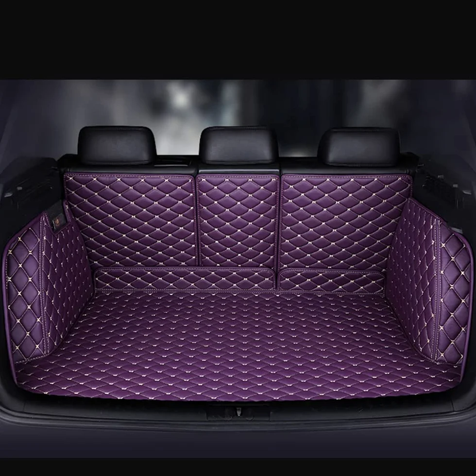 Skórzane maty do bagażnika w pełnym otoczeniu do bagażnika do samochodu BWM 6 Coupe Edition F13 Facelift 2014-2021 Auto ochraniacz bagażnika akcesoria do stylizacji, fioletowy styl