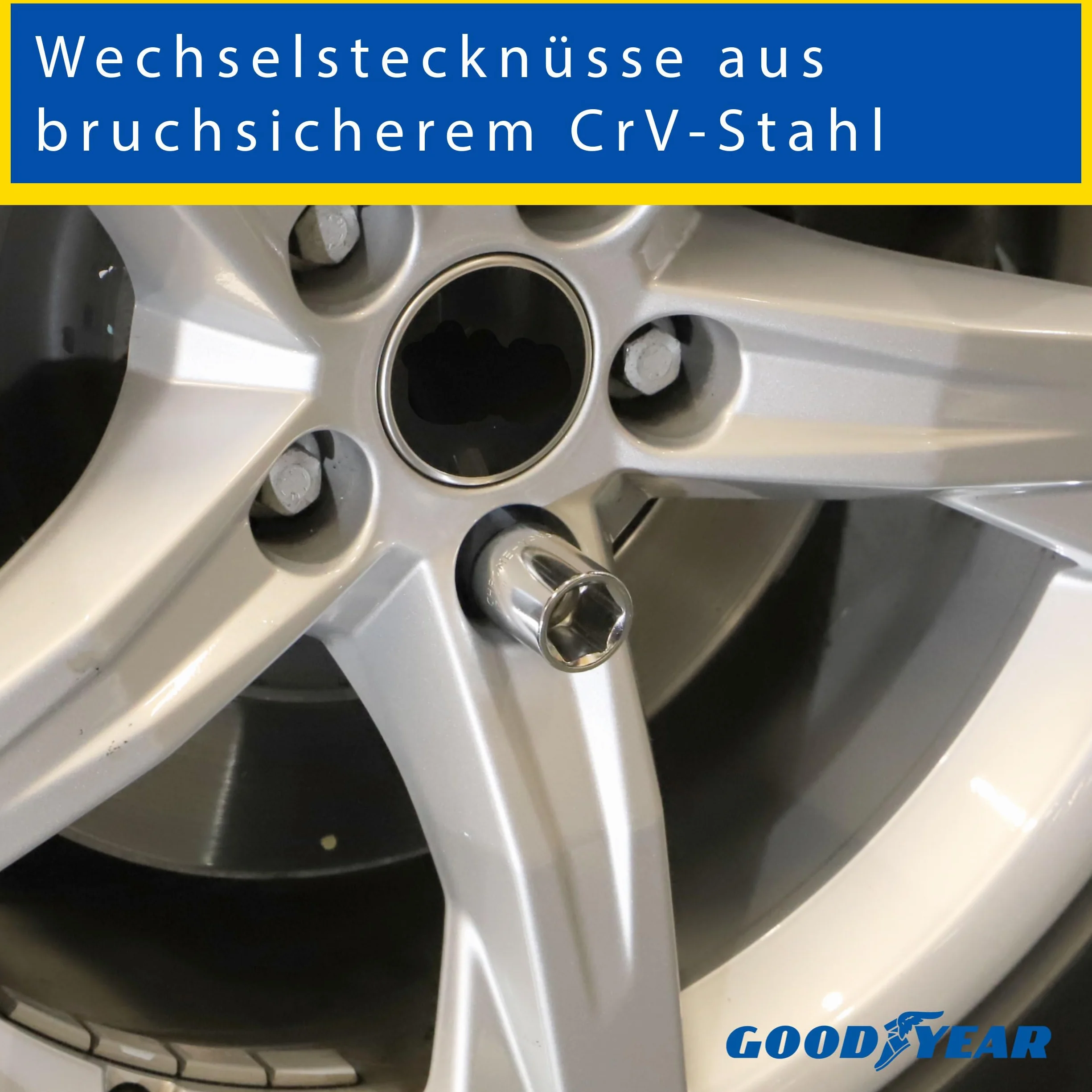 Goodyear Klucz do Kół 17-19 mm Niebieski Srebrny 24x15x2 cm 1 kg