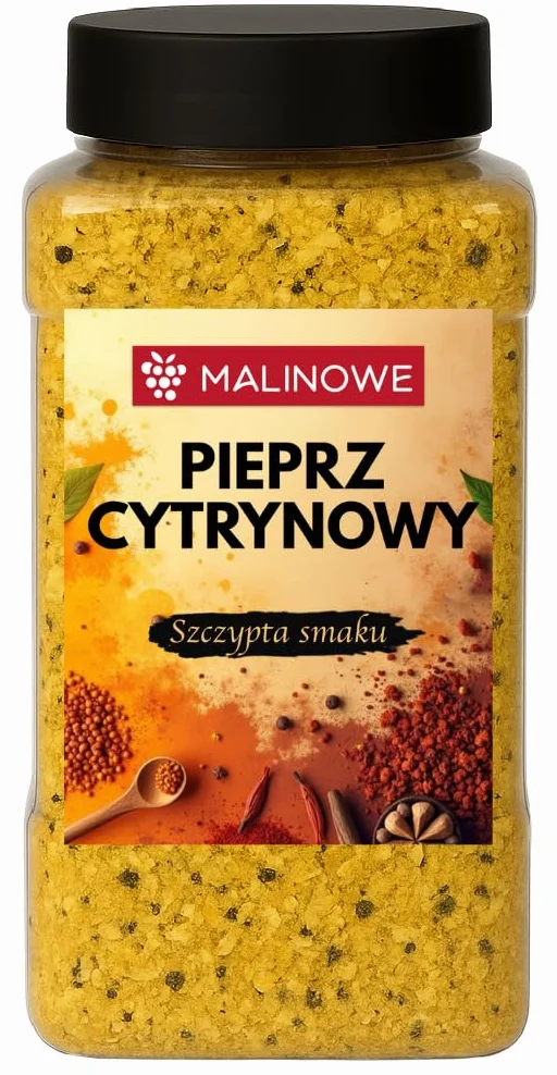 Malinowe Pieprz cytrynowy 500g AROMATYCZNY SŁOIK DOZOWNIK