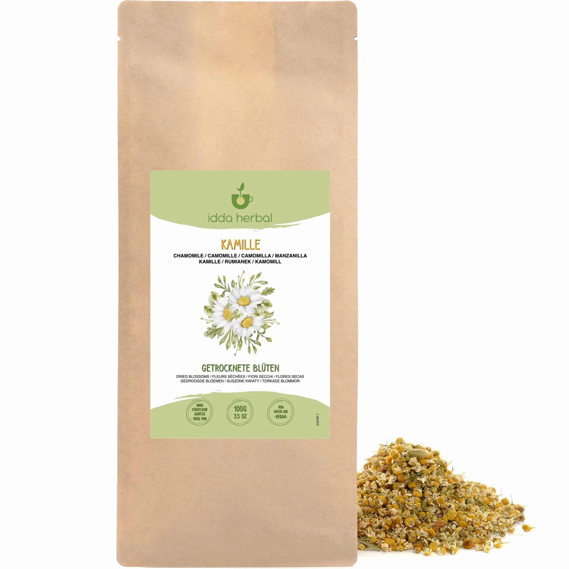 IDDA Herbal Herbata Rumiankowa 100g Całe Kwiaty Rumianku
