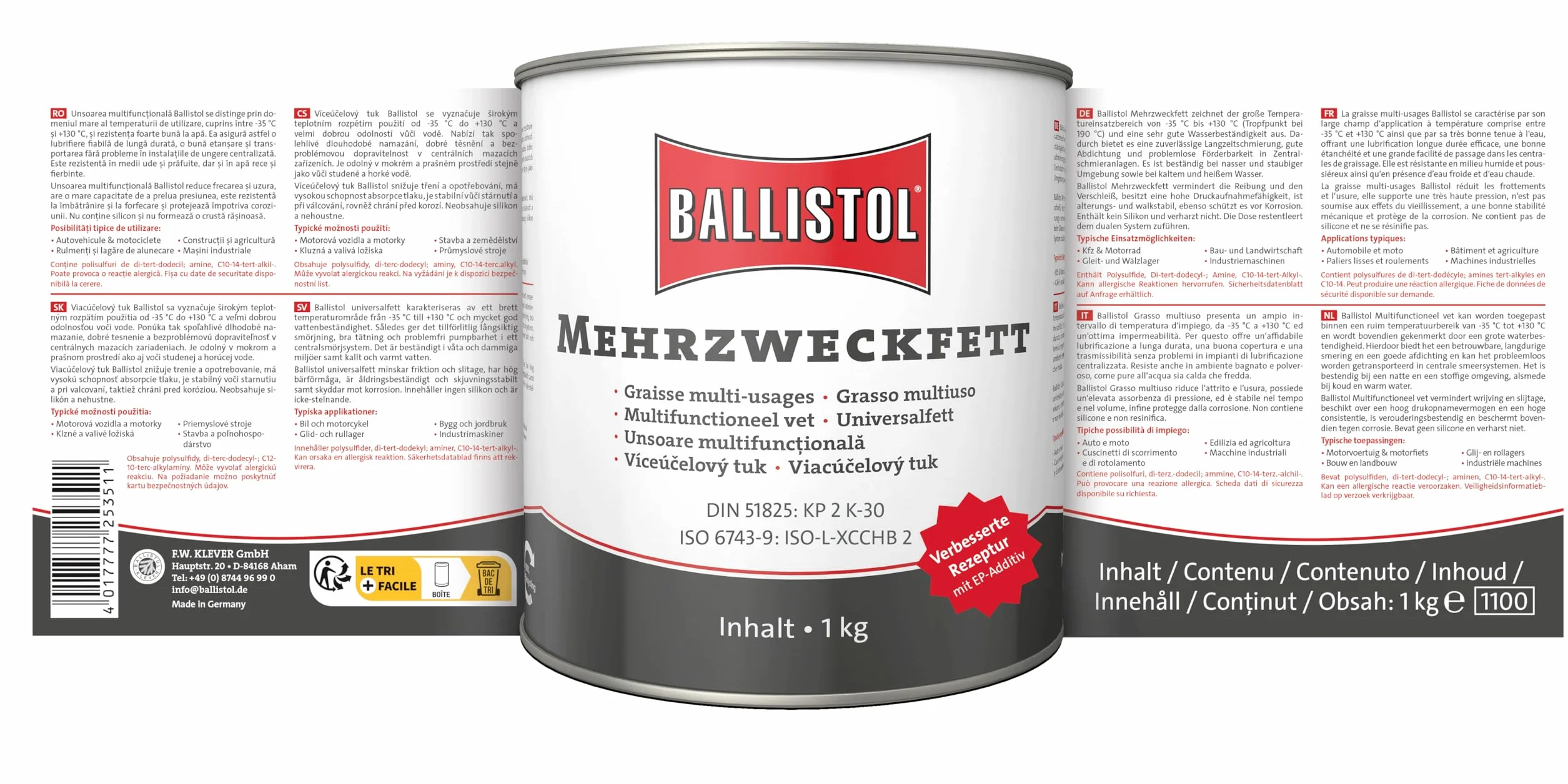 Ballistol Uniwersalne wiadro na tłuszcz 1 kg