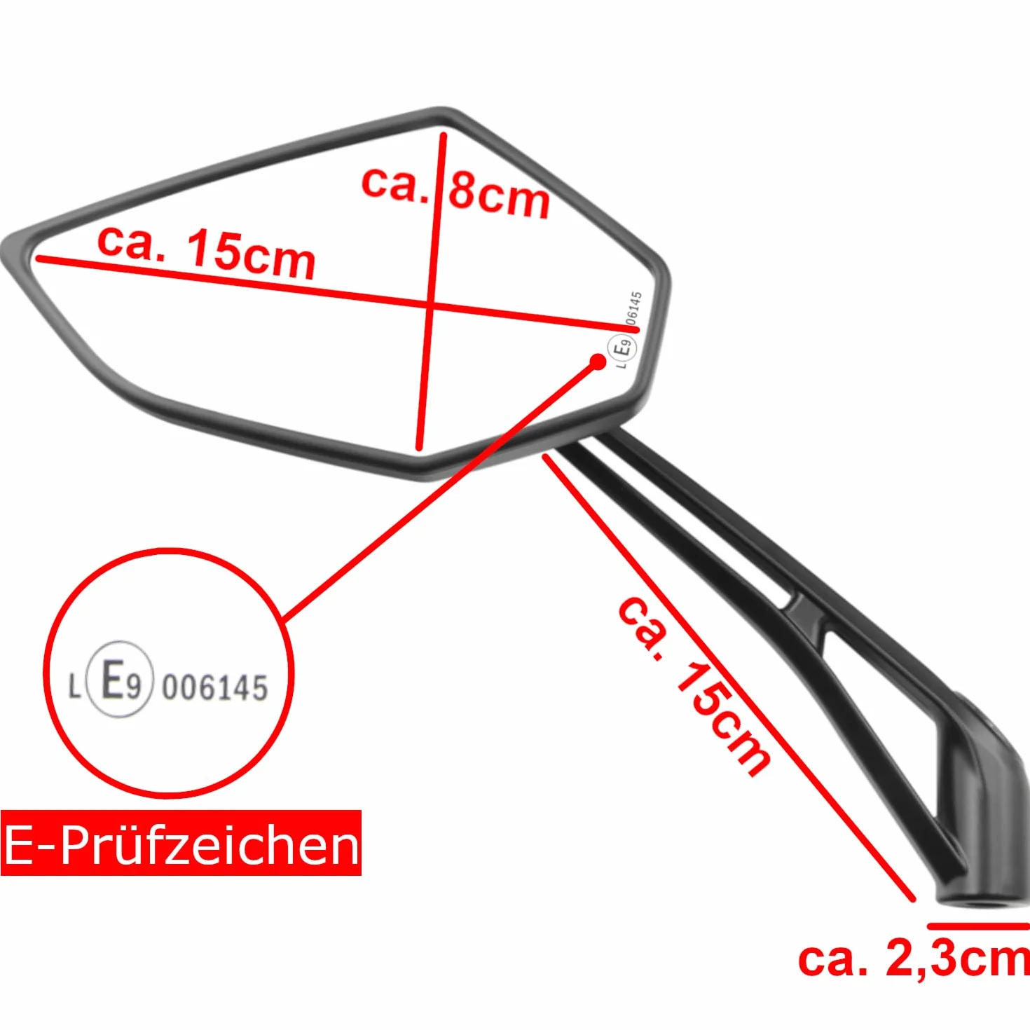 Uniwersalne lusterka wsteczne do motocykla para czarne certyfikat E M10 kompatybilne Duke Z900 Z750 Z650