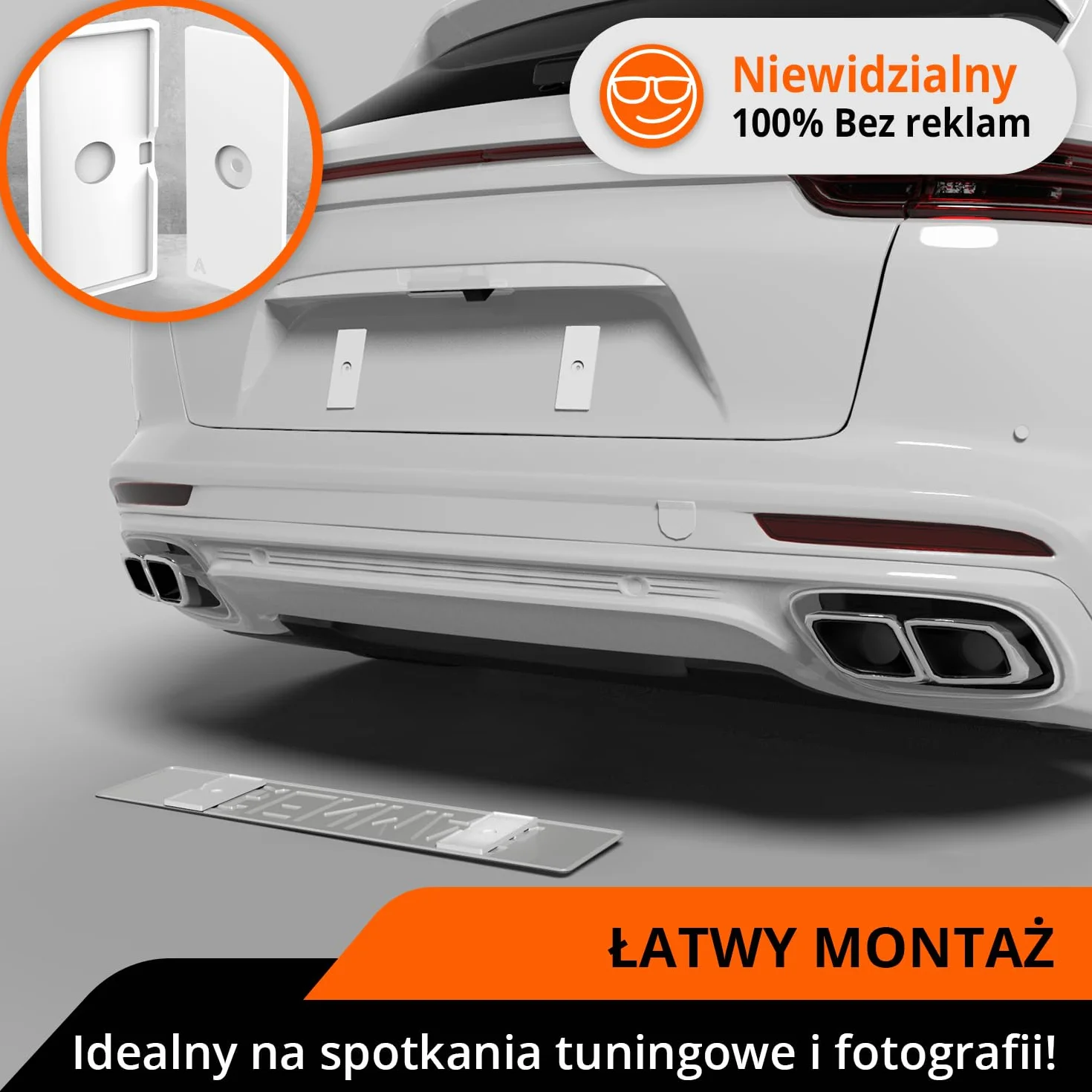 GENMAG 2x Ramki pod Tablice Rejestracyjne z Magnesem | Ramka pod Tablice Rejestracyjna | Ramki na Rejestracje | Magnetyczny Uchwyt Tablicy Rejestracyjnej | Bezramkowy Uchwyt do Tablic Rejestracyjnych