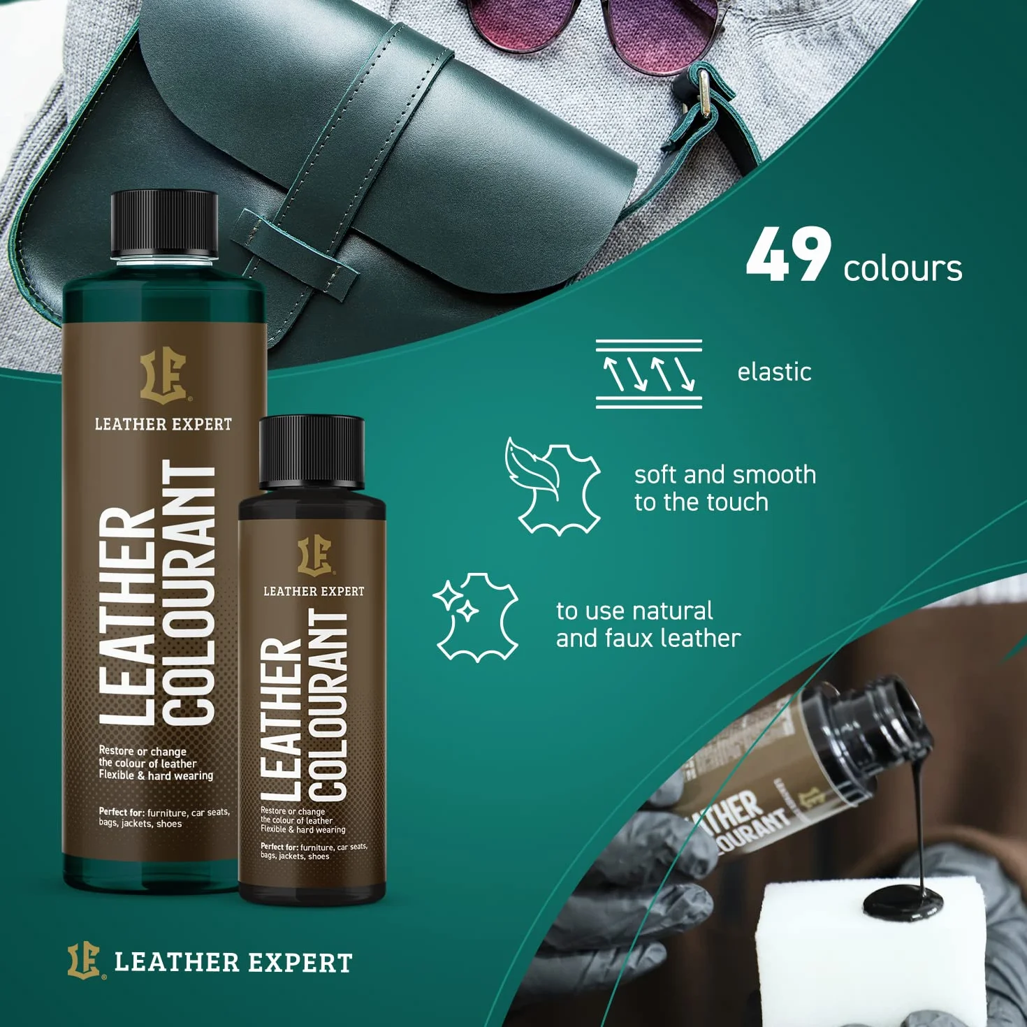 Bardzo kryjąca farba do skóry wodnej Curry – 50 ml Leather Paint do naturalnej i ekologicznej skóry – farba do skóry naturalnej, bez alkoholu, do wszystkich akcesoriów skórzanych – nie odrywa się ani
