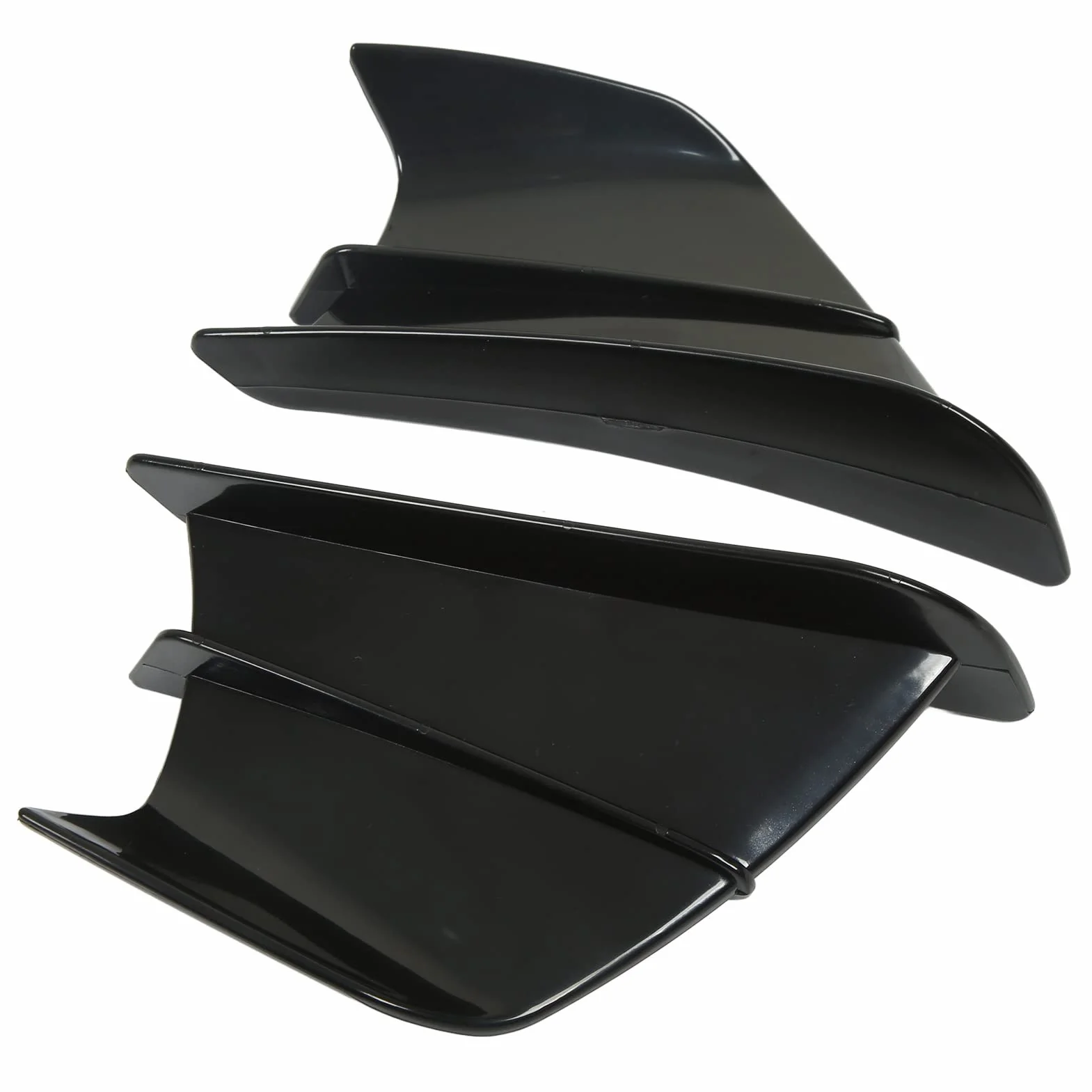 Skrzydło Aerodynamiczne KIMISS, Spojler Boczny Motocykla Owiewka Przednia Skrzydła Aerodynamiczne Skrzydła dla NINJA400 NINJA250 Z900 Z1000(Czarny błyszczący)
