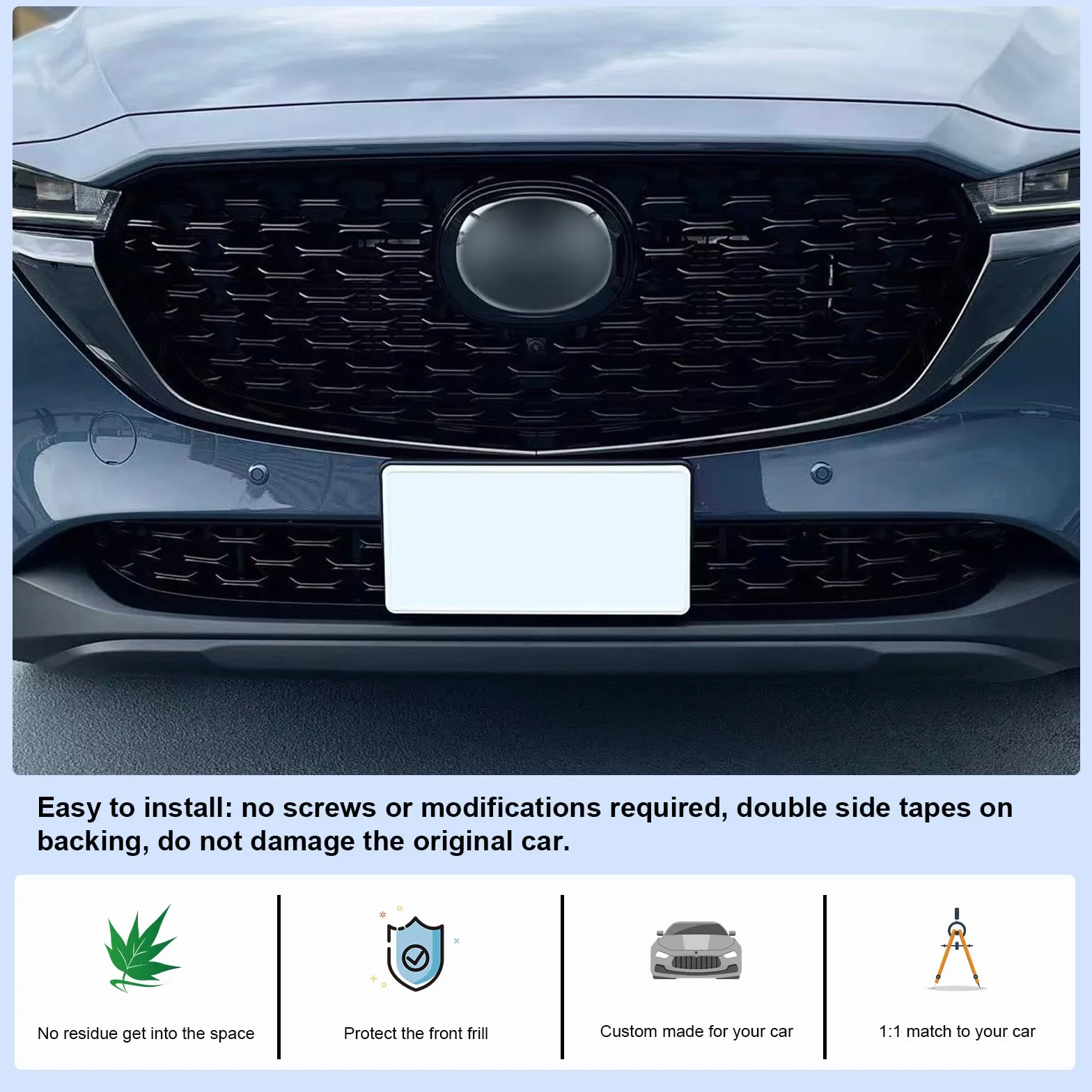CDEFG Kompatybilny z Mazda CX-5 CX5 2022 2023 2024 facelift przednia osłona chłodnicy frills maseczka przedniego zderzaka grill samochodowy zmodyfikowane akcesoria CX5 [2 sztuki]