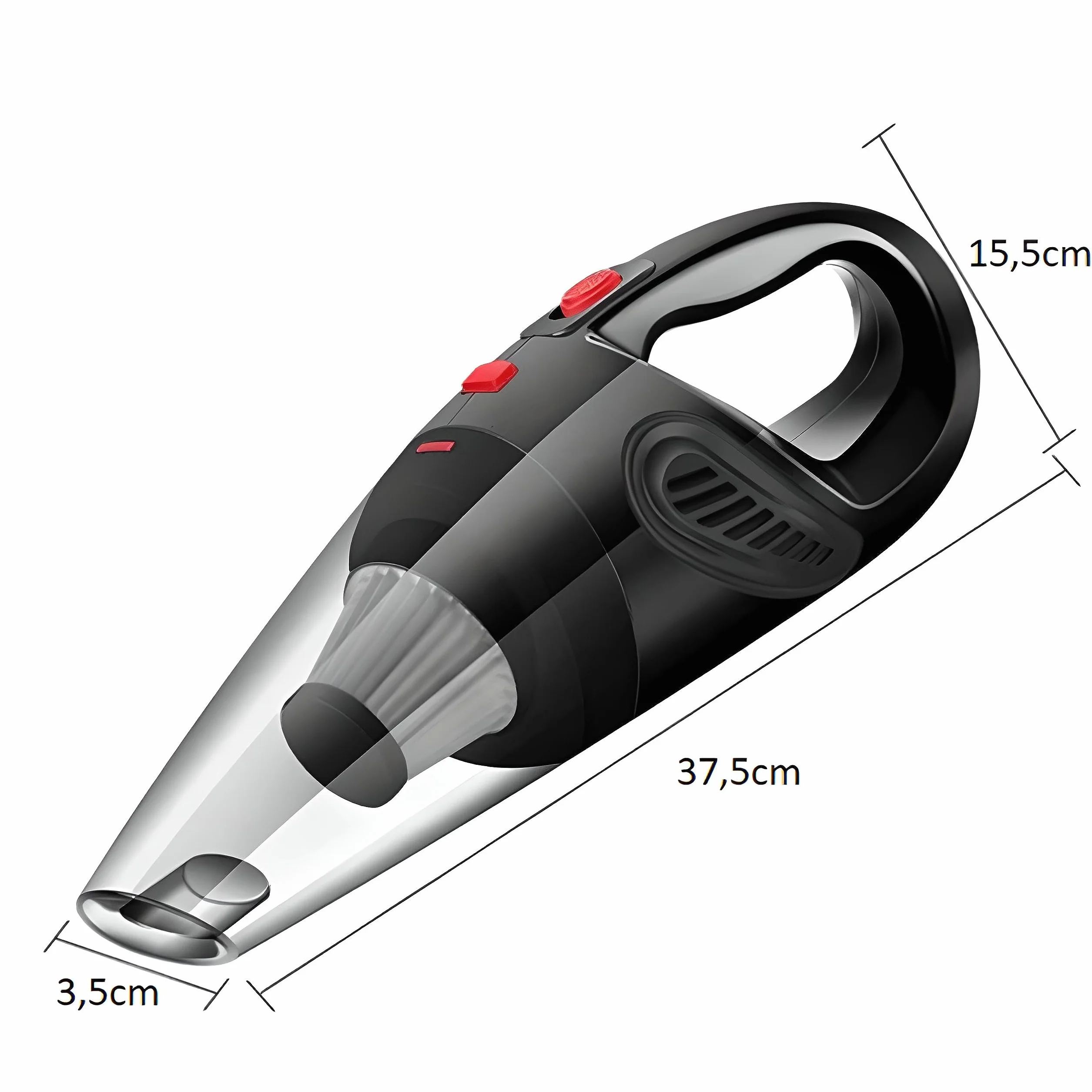 Retoo Odkurzacz 4-w-1 Samochodowy DC 12V 120W 4200Pa HEPA z Kablem 4,8 m